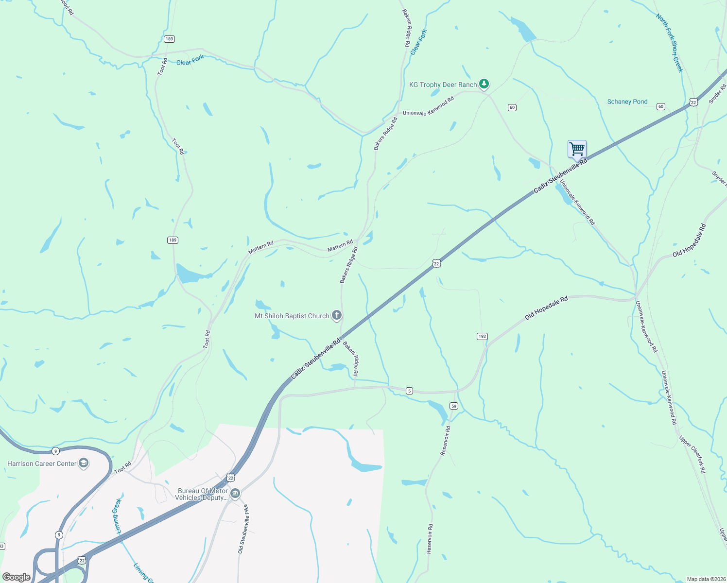 map of restaurants, bars, coffee shops, grocery stores, and more near 83478 Monzula Drive in Cadiz