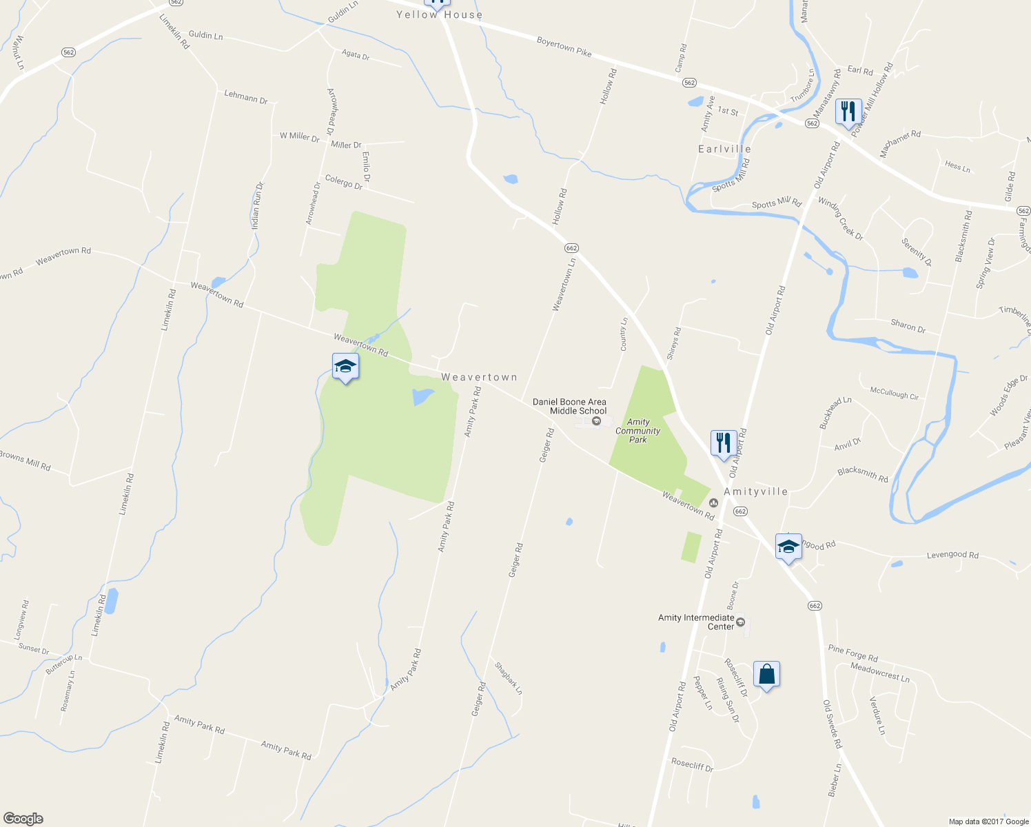 map of restaurants, bars, coffee shops, grocery stores, and more near 1728 Weavertown Road in Douglassville