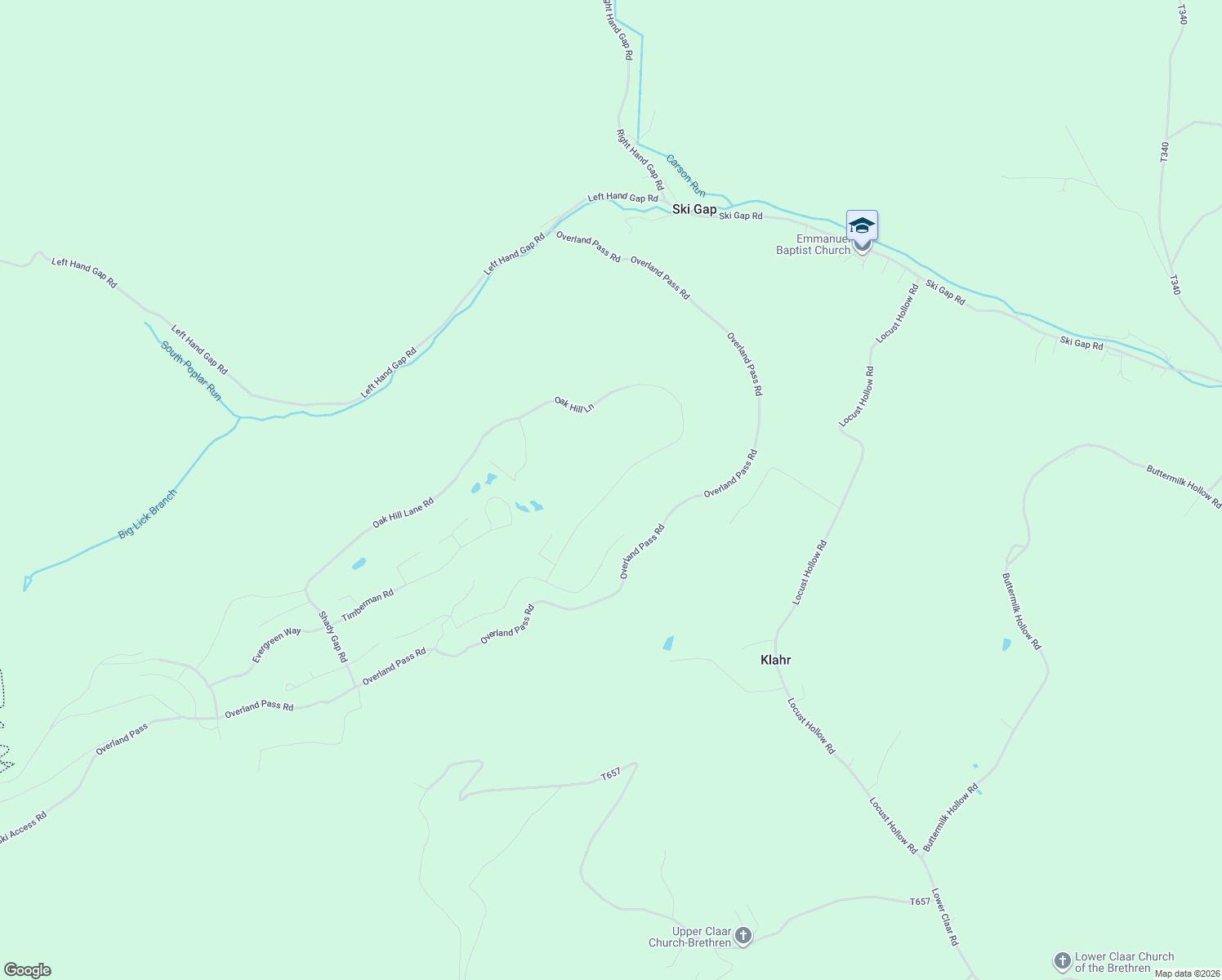 map of restaurants, bars, coffee shops, grocery stores, and more near Oak Hill Lane in Blair County