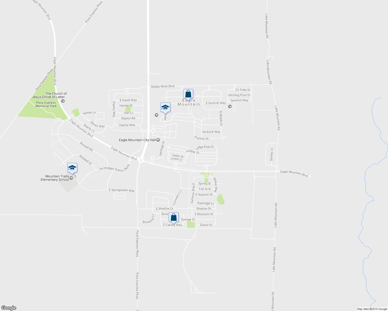 map of restaurants, bars, coffee shops, grocery stores, and more near 4139 Mountain View Drive in Eagle Mountain