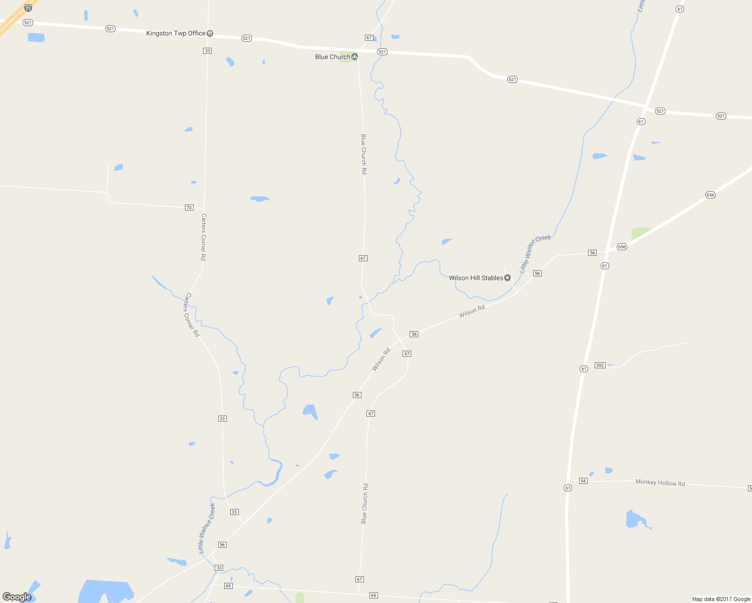 map of restaurants, bars, coffee shops, grocery stores, and more near 4544 Blue Church Road in Sunbury