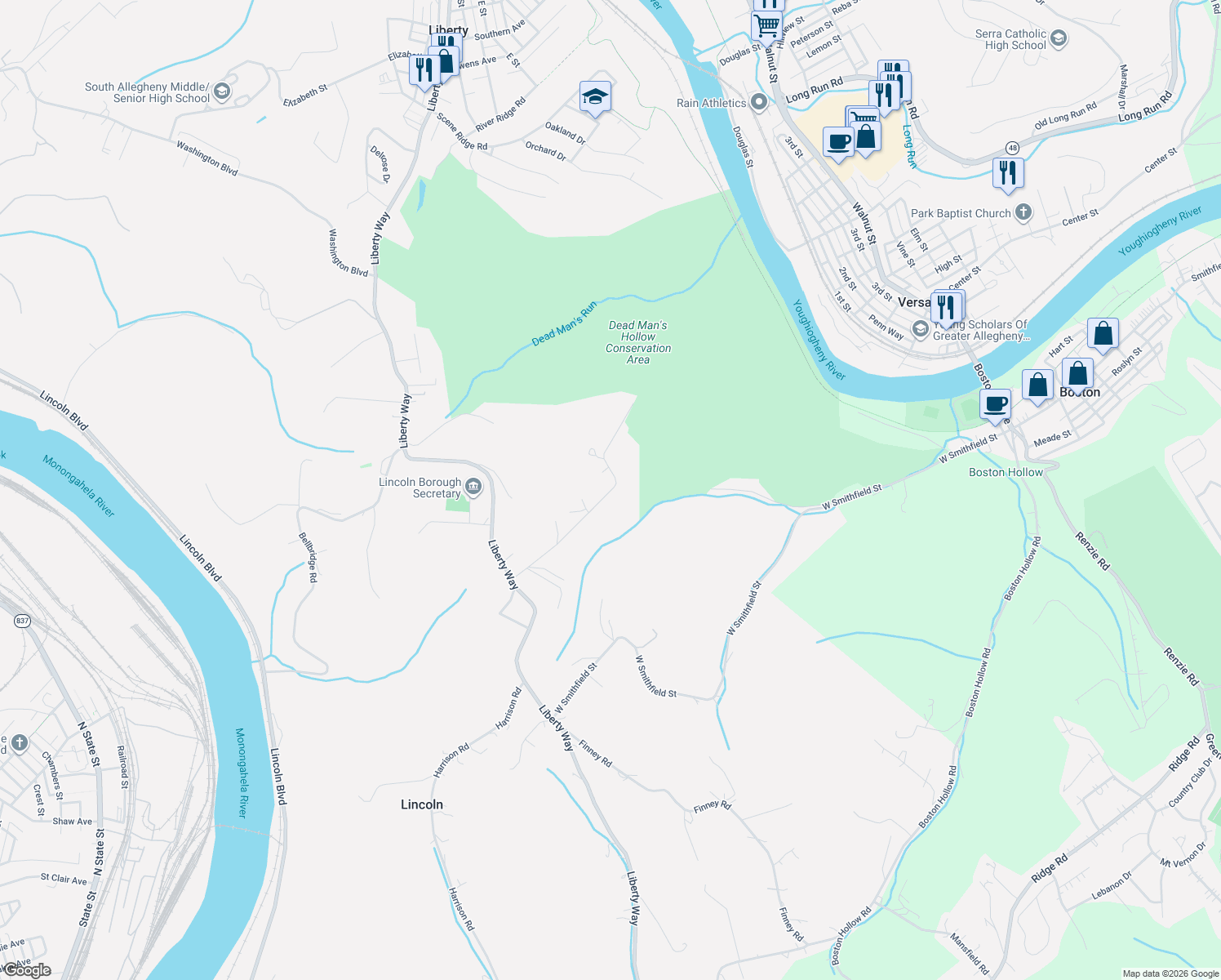 map of restaurants, bars, coffee shops, grocery stores, and more near 75 Calhoun Road in Elizabeth