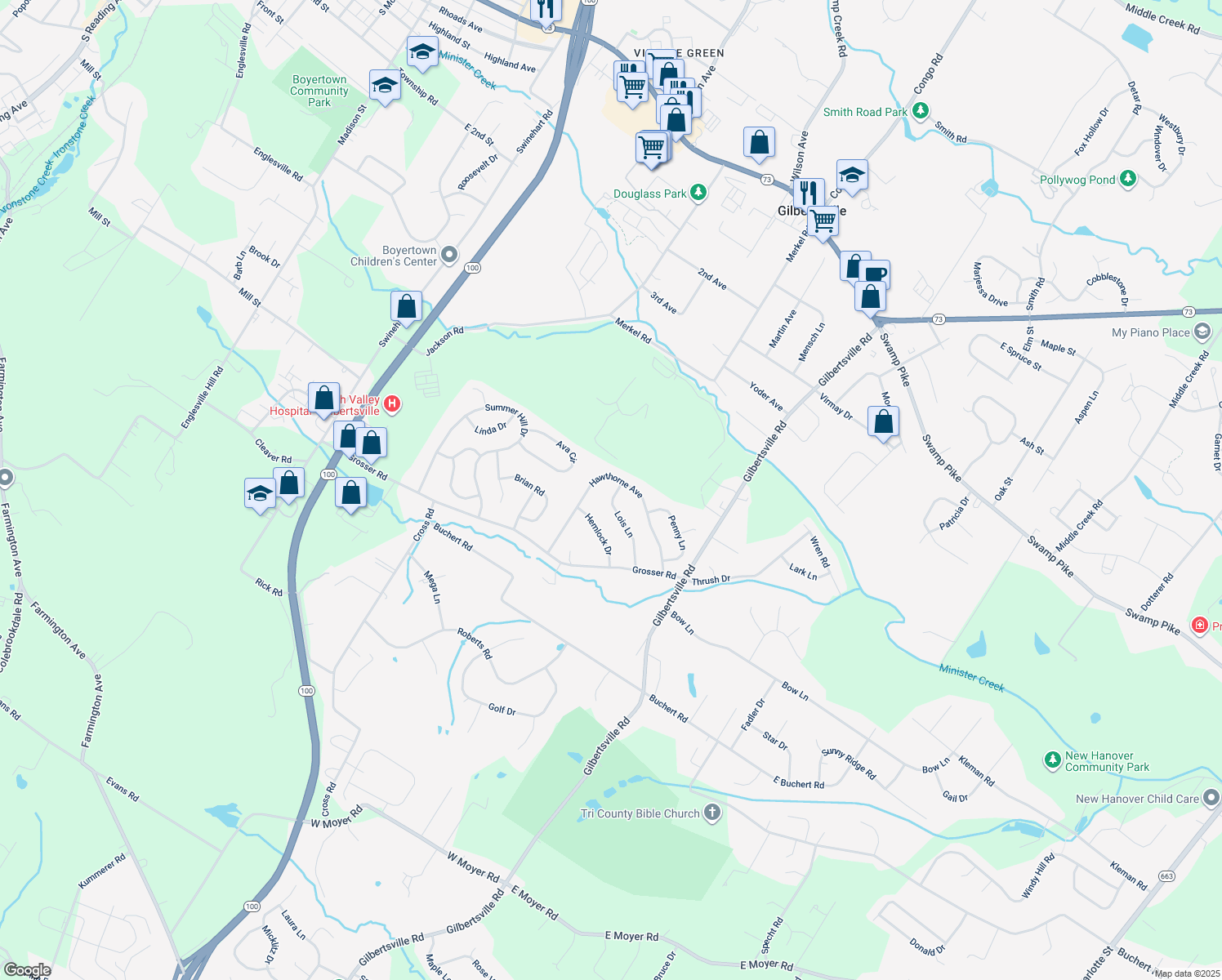 71 Lois Lane, Gilbertsville PA Walk Score