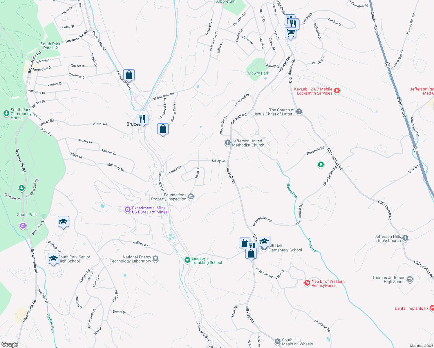 map of restaurants, bars, coffee shops, grocery stores, and more near 116 Dale Street in Clairton