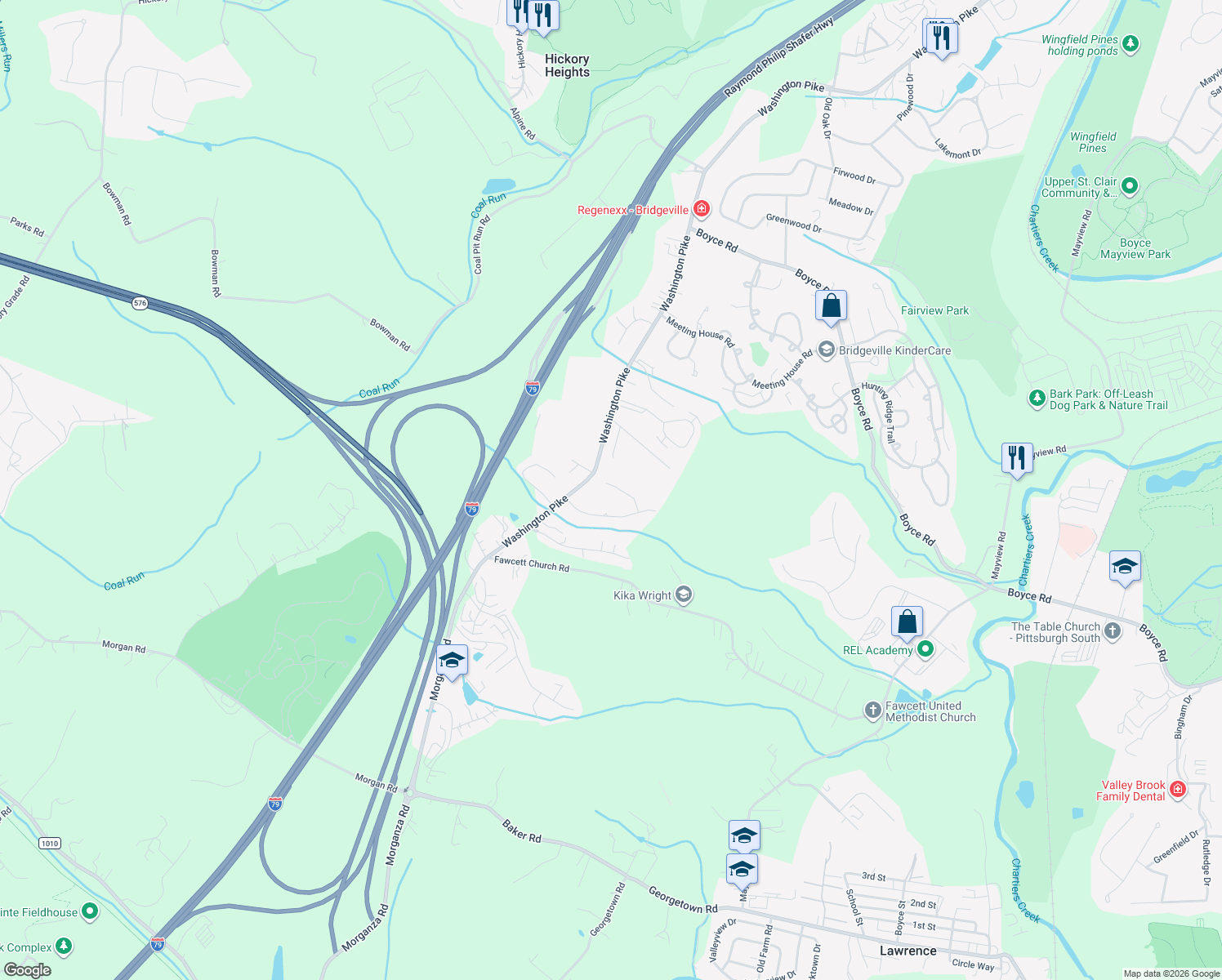 map of restaurants, bars, coffee shops, grocery stores, and more near 8111 Palomino Drive in Bridgeville
