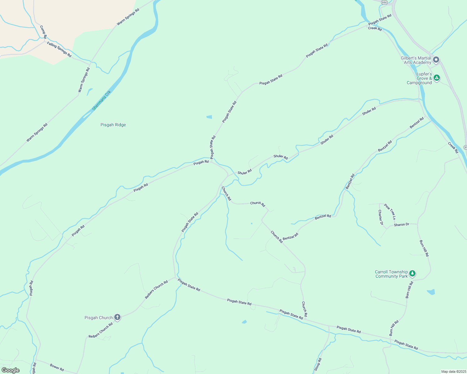 map of restaurants, bars, coffee shops, grocery stores, and more near 296-298 Church Road in Shermans Dale