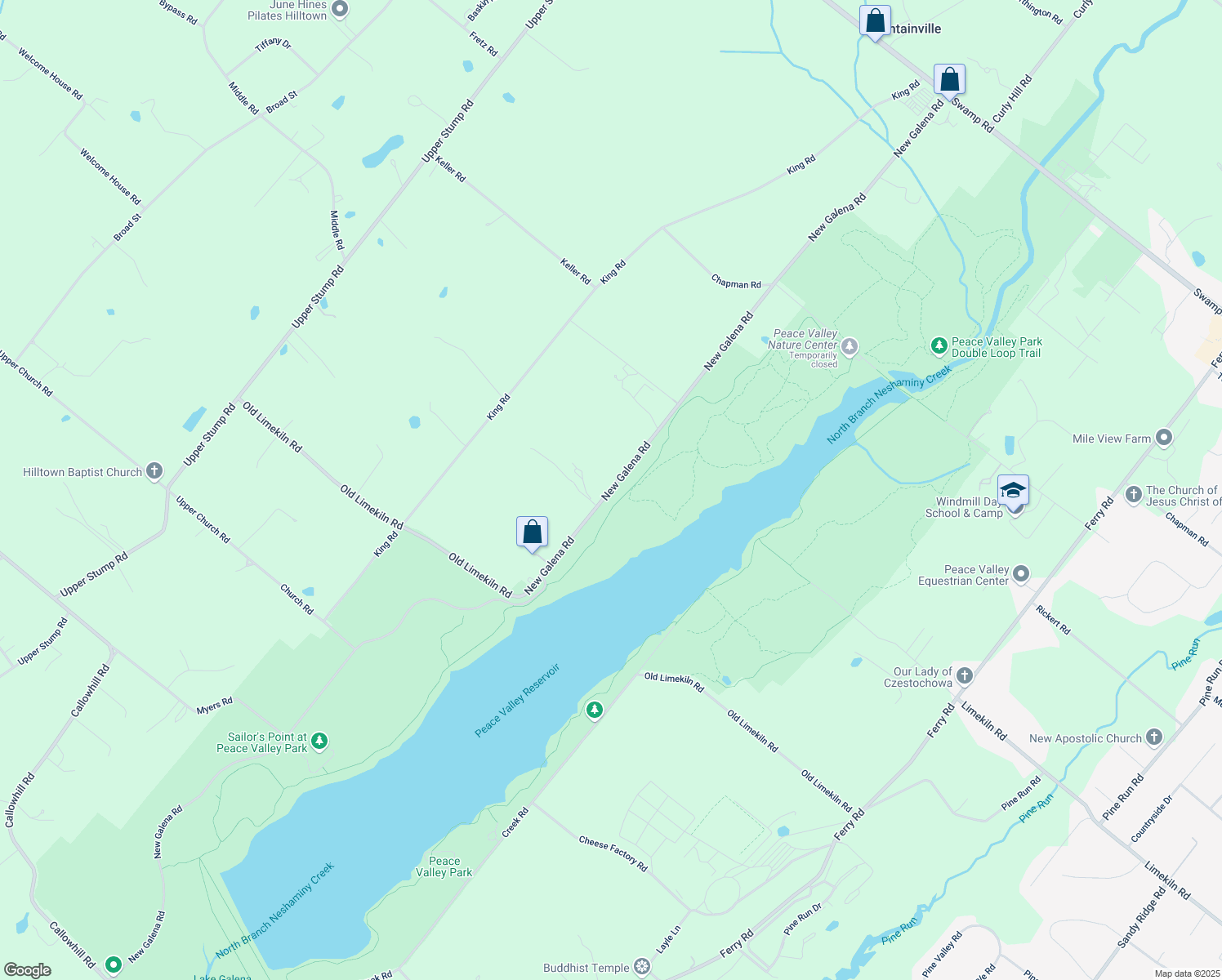 map of restaurants, bars, coffee shops, grocery stores, and more near 811 New Galena Road in Doylestown