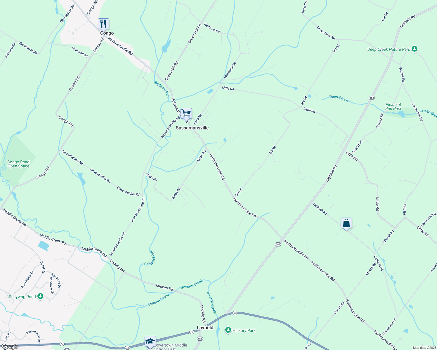 map of restaurants, bars, coffee shops, grocery stores, and more near 1890 Hoffmansville Road in Frederick