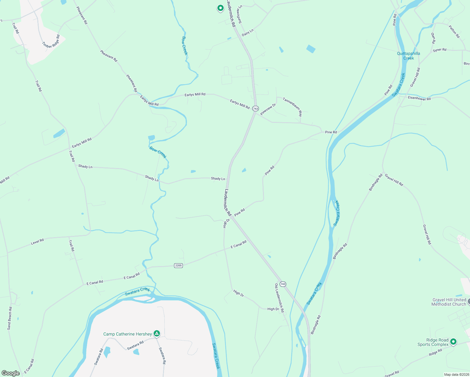 map of restaurants, bars, coffee shops, grocery stores, and more near 634 Laudermilch Rd in Palmyra