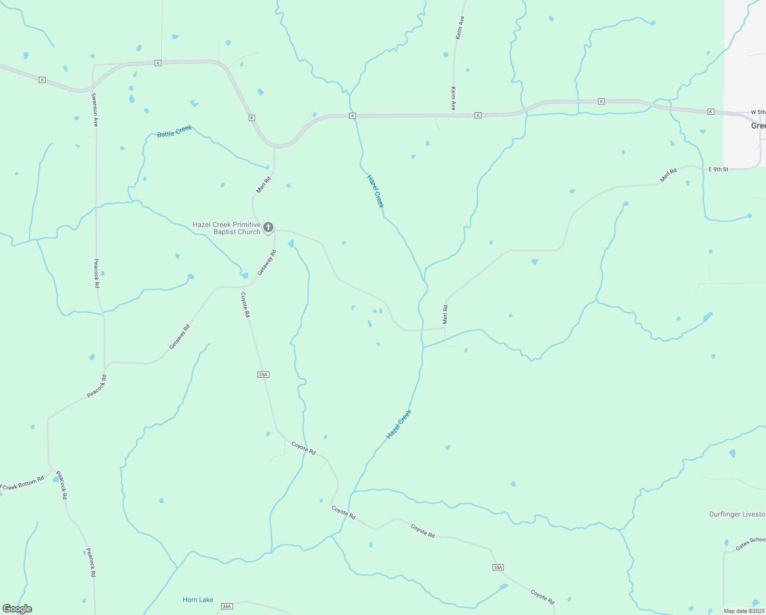 map of restaurants, bars, coffee shops, grocery stores, and more near 23621 Merl Road in Greentop