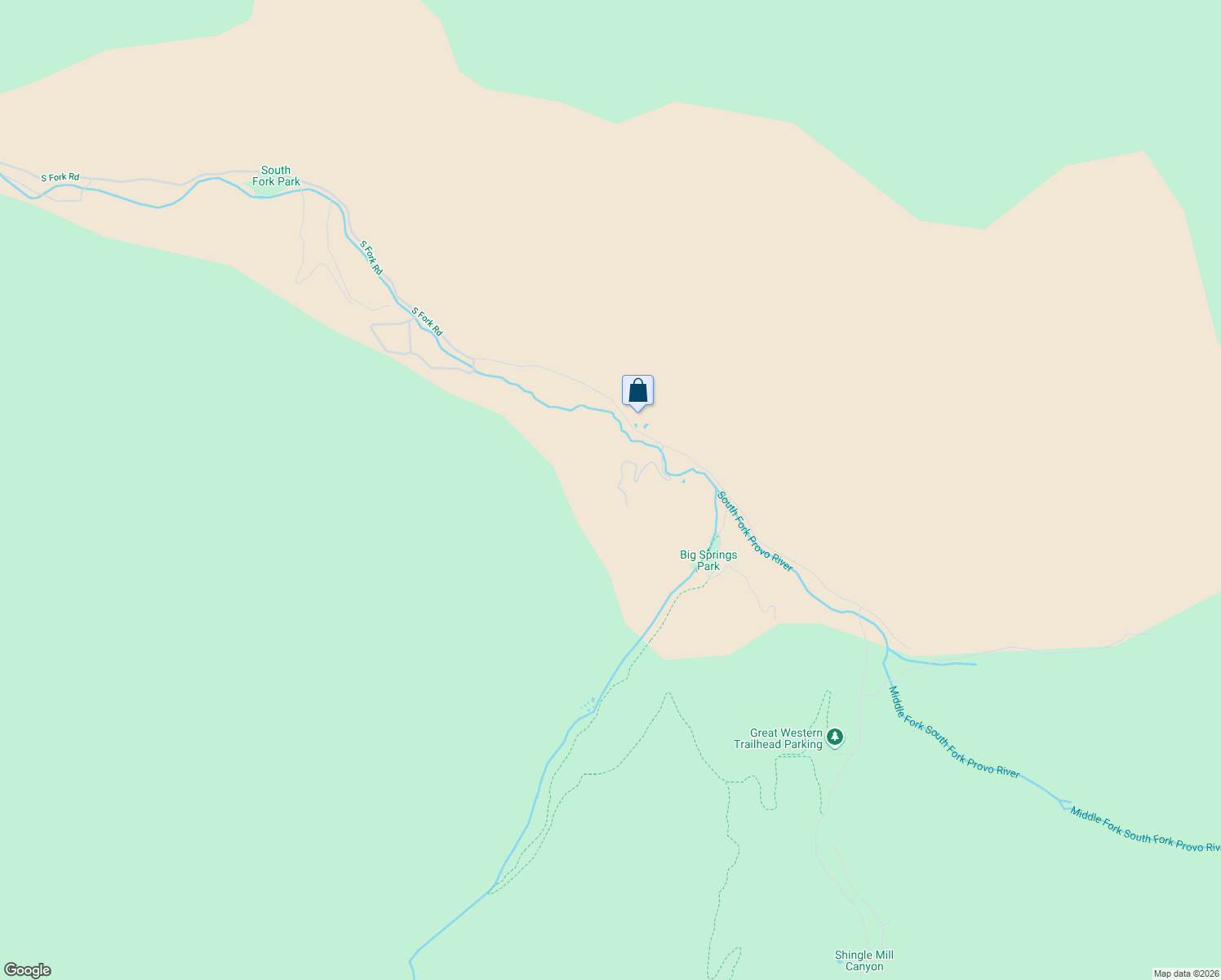 map of restaurants, bars, coffee shops, grocery stores, and more near 5856-6108 South Fork Road in Provo