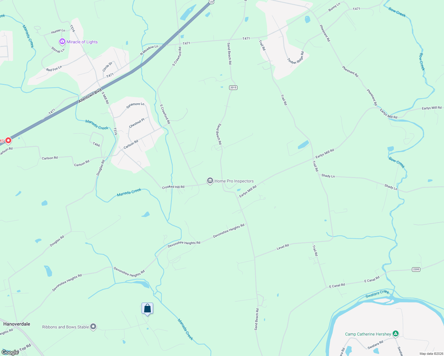 map of restaurants, bars, coffee shops, grocery stores, and more near 1762 Sand Beach Road in Hummelstown