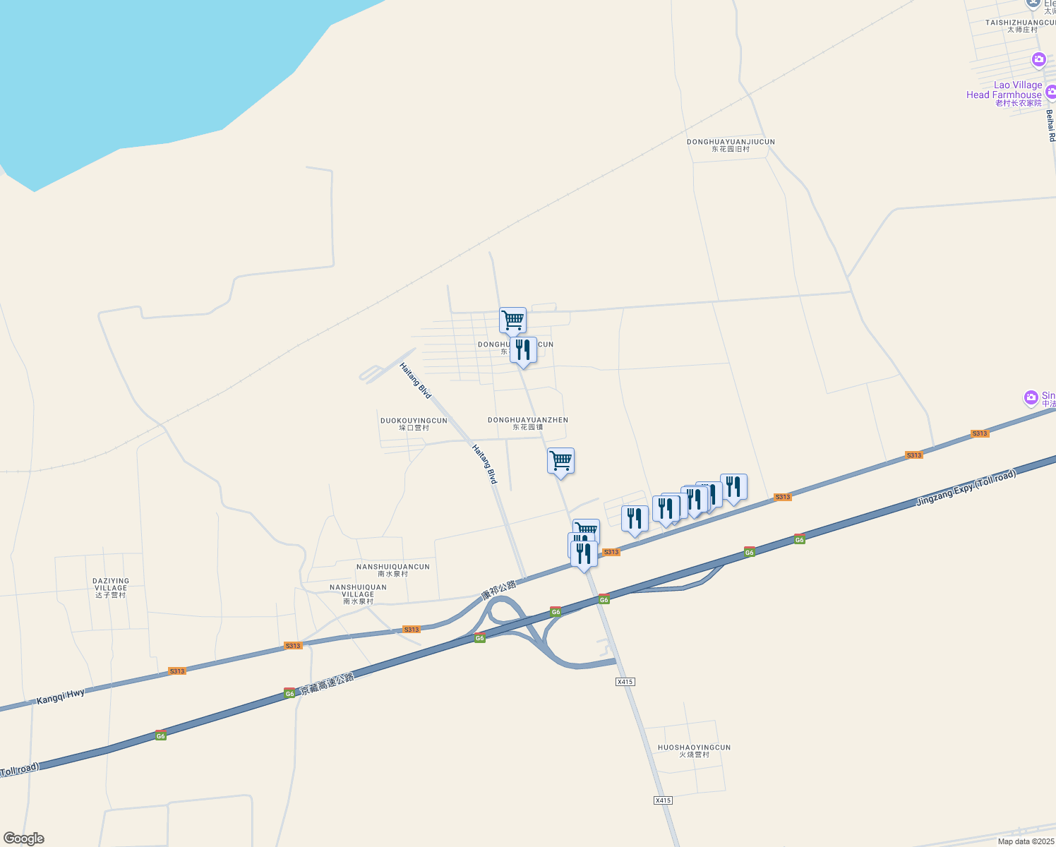 map of restaurants, bars, coffee shops, grocery stores, and more near in Zhangjiakou