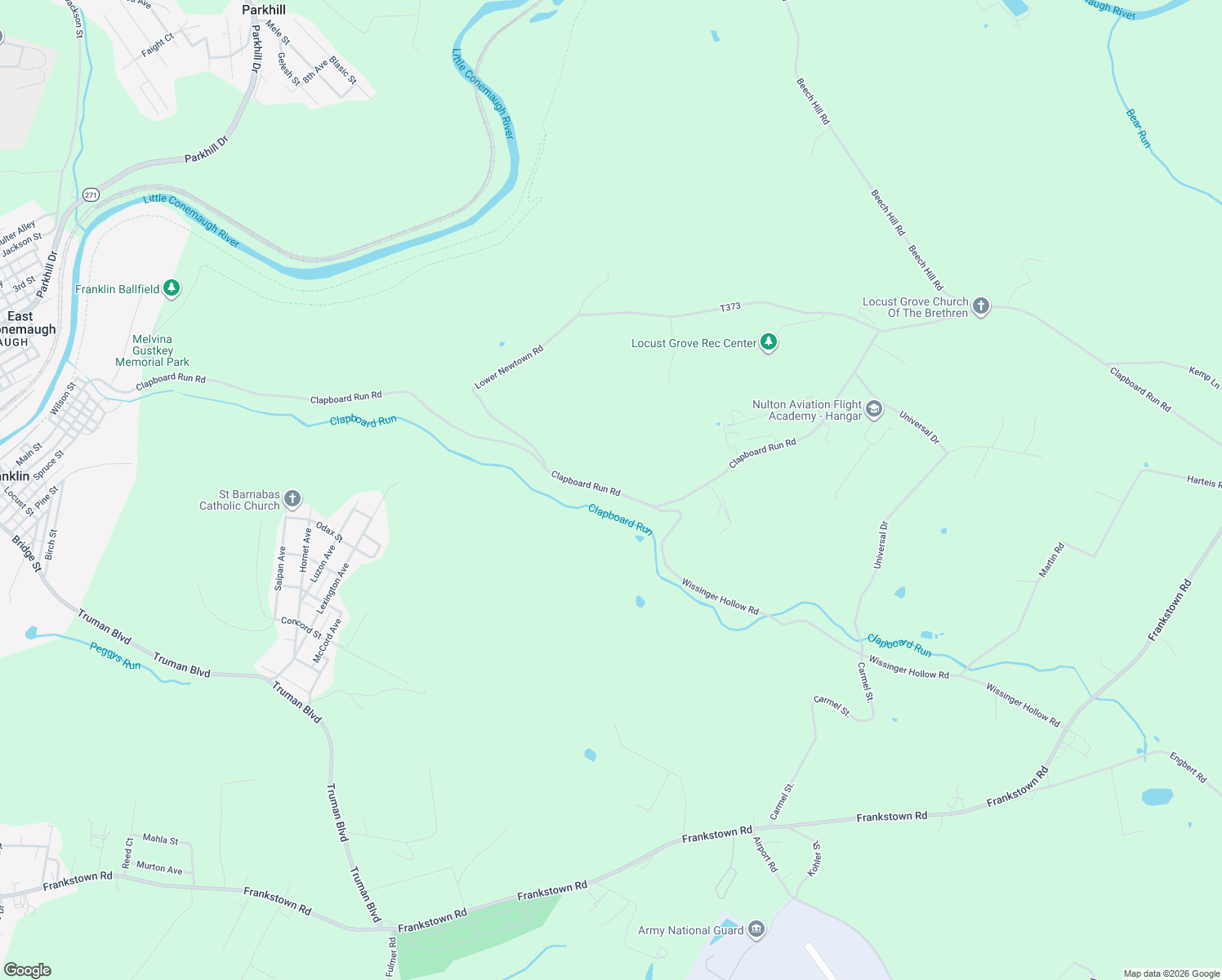map of restaurants, bars, coffee shops, grocery stores, and more near 1008 Clapboard Run Road in Johnstown