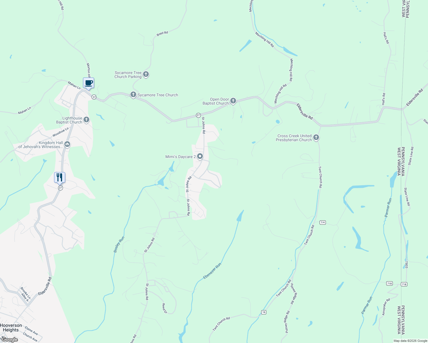 map of restaurants, bars, coffee shops, grocery stores, and more near 320 Walker Manor in Brooke