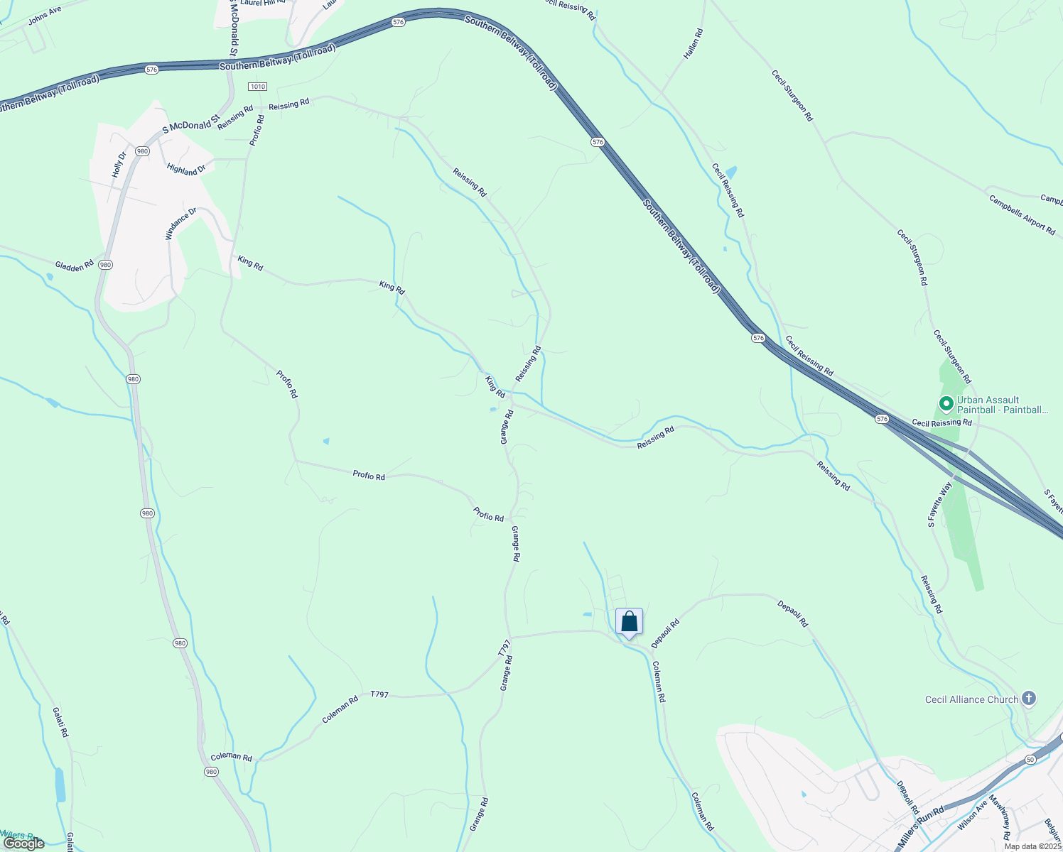 map of restaurants, bars, coffee shops, grocery stores, and more near 364 Grange Road in McDonald