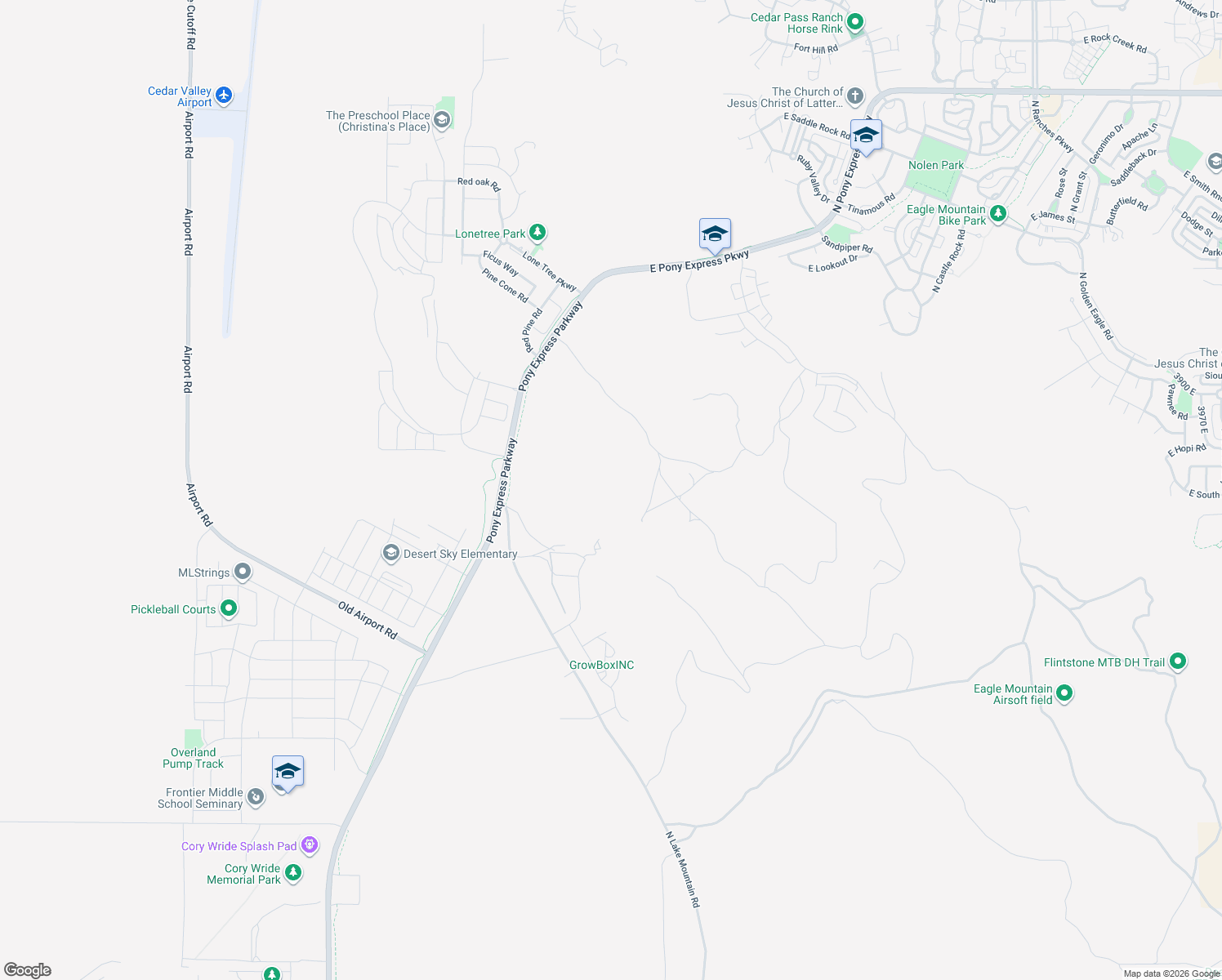 map of restaurants, bars, coffee shops, grocery stores, and more near 6786 Lake Mountain Rd in Eagle Mountain