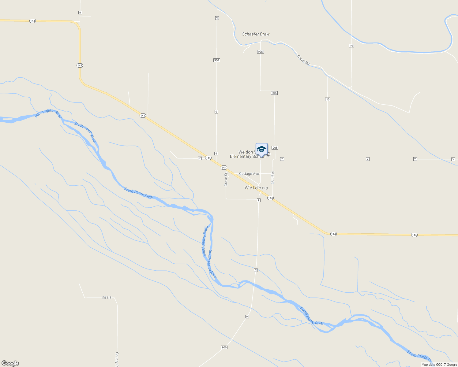 map of restaurants, bars, coffee shops, grocery stores, and more near 127 Grove in Weldona
