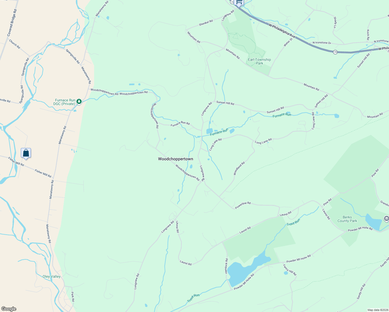 map of restaurants, bars, coffee shops, grocery stores, and more near 396 Longview Road in Boyertown