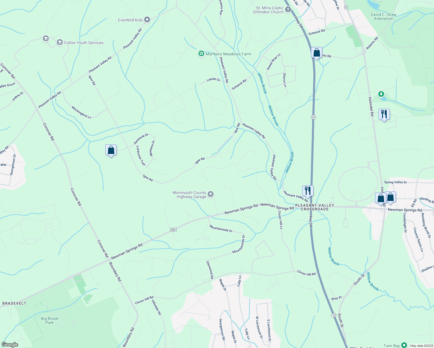 map of restaurants, bars, coffee shops, grocery stores, and more near 14 Embry Farm Road in Marlboro