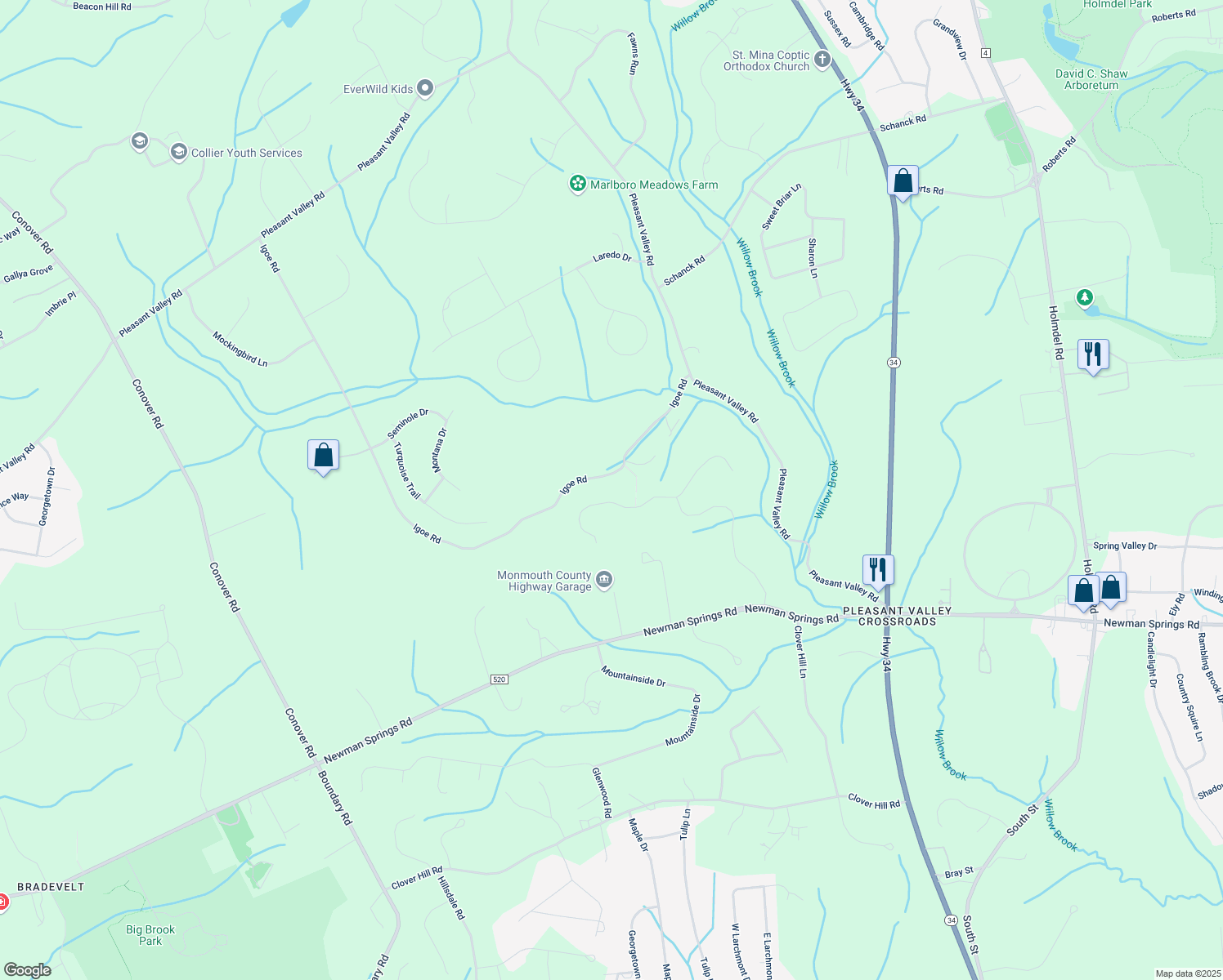 map of restaurants, bars, coffee shops, grocery stores, and more near 14 Embry Farm Road in Marlboro