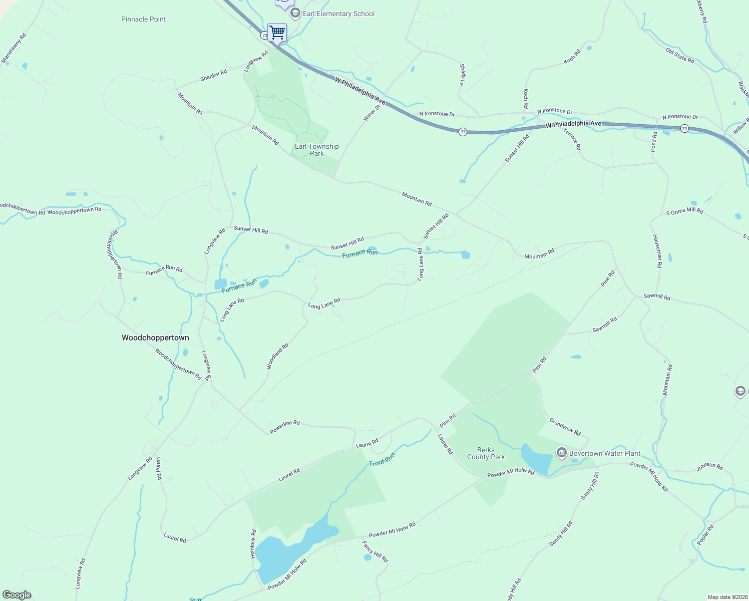 map of restaurants, bars, coffee shops, grocery stores, and more near 184 Long Lane Road in Boyertown