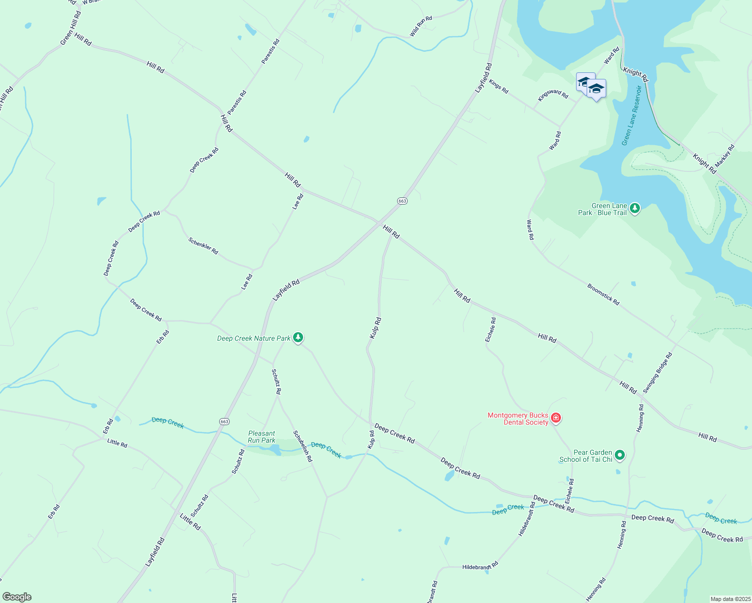 map of restaurants, bars, coffee shops, grocery stores, and more near 917 Kulp Road in Perkiomenville