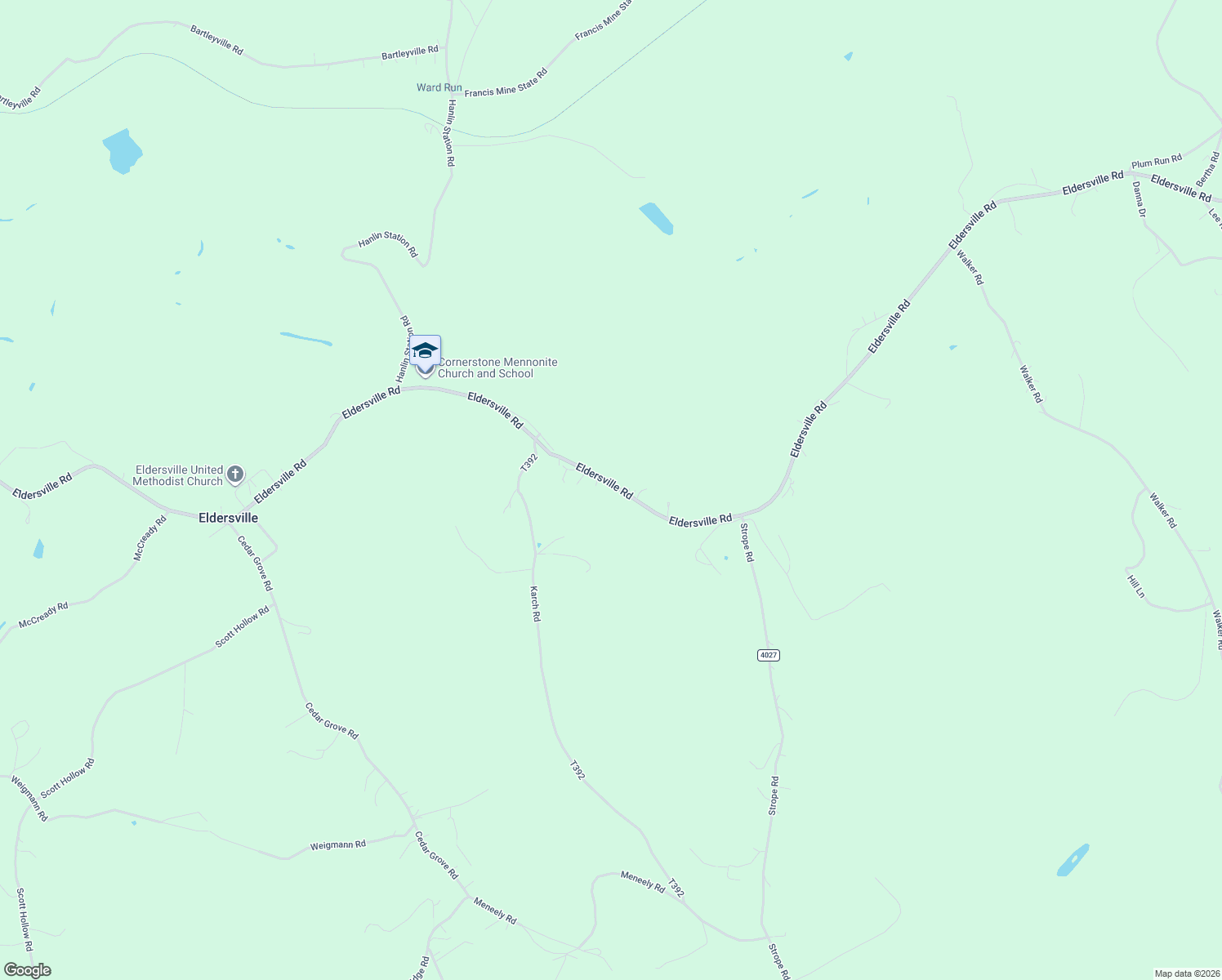 map of restaurants, bars, coffee shops, grocery stores, and more near 770 Eldersville Road in Burgettstown