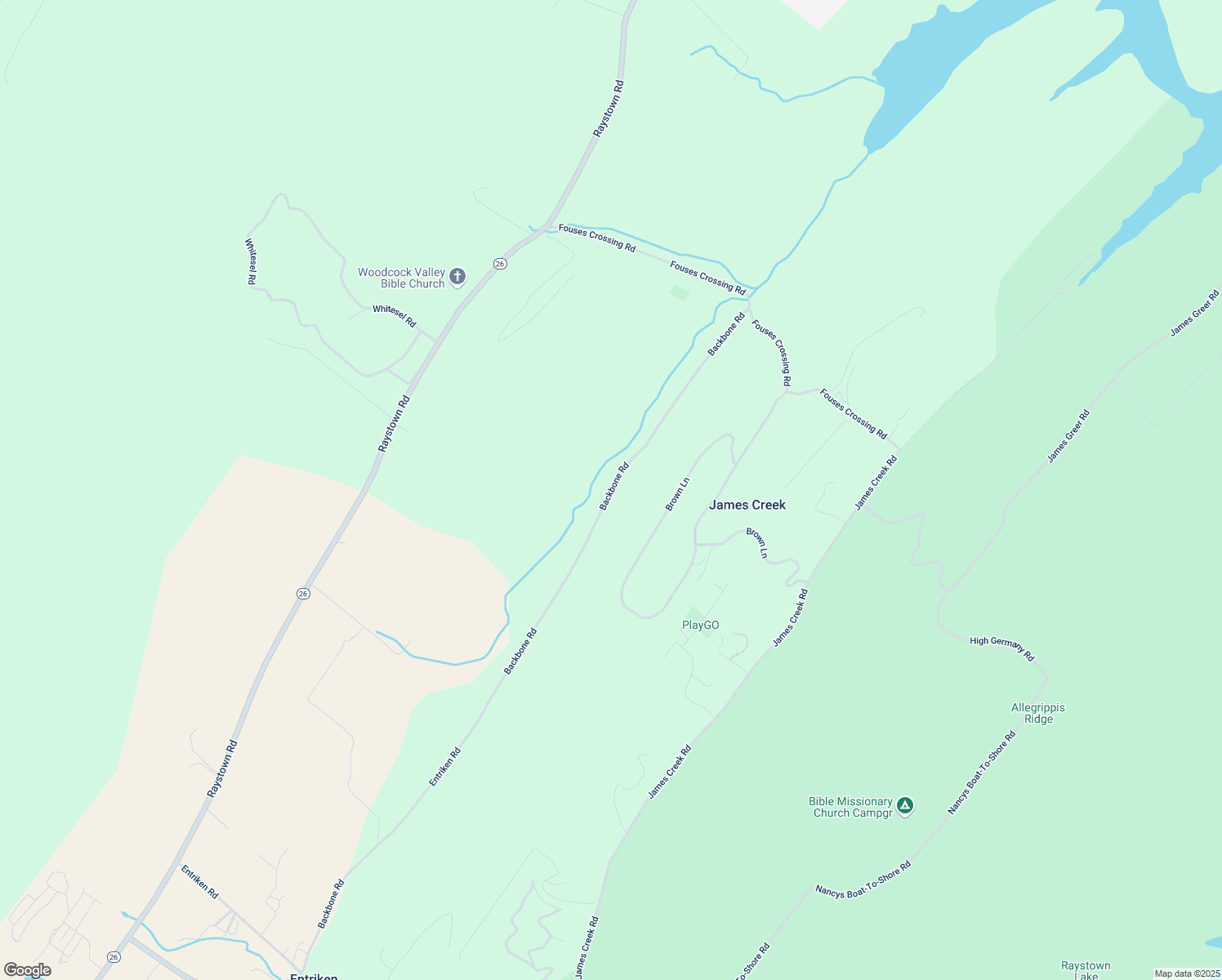 map of restaurants, bars, coffee shops, grocery stores, and more near Backbone Road in Huntingdon County