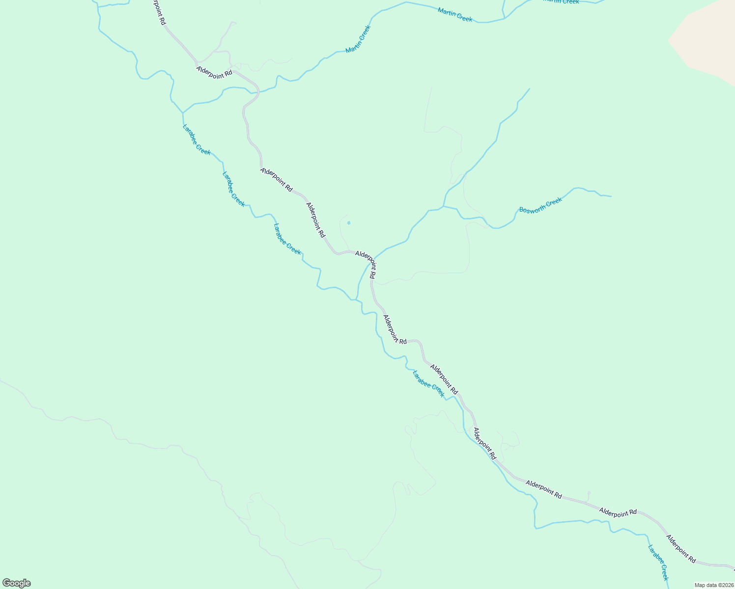 map of restaurants, bars, coffee shops, grocery stores, and more near 36111 Alderpoint Road in Humboldt