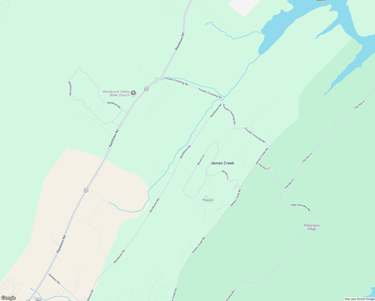 map of restaurants, bars, coffee shops, grocery stores, and more near 14829 Backbone Road in James Creek