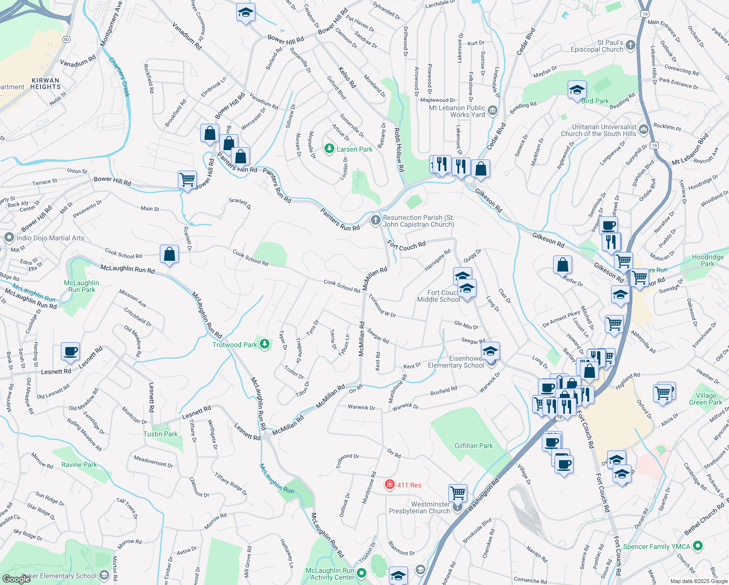 1805 Cook School Road, Upper St. Clair PA Walk Score