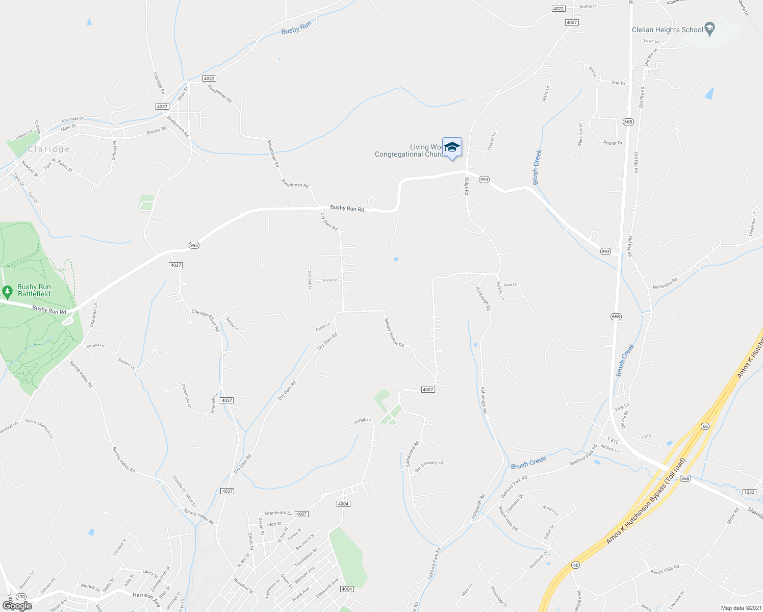 map of restaurants, bars, coffee shops, grocery stores, and more near 1014 Sleepy Hollow Road in Jeannette
