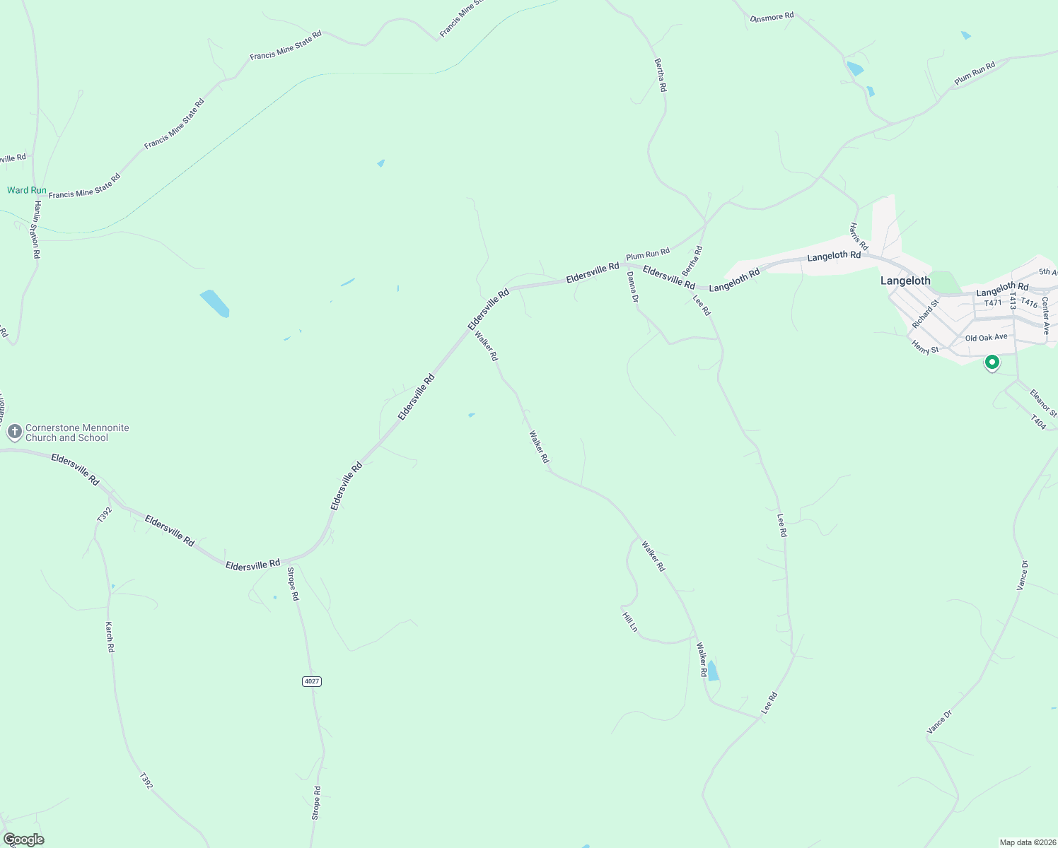 map of restaurants, bars, coffee shops, grocery stores, and more near 261 Walker Road in Burgettstown