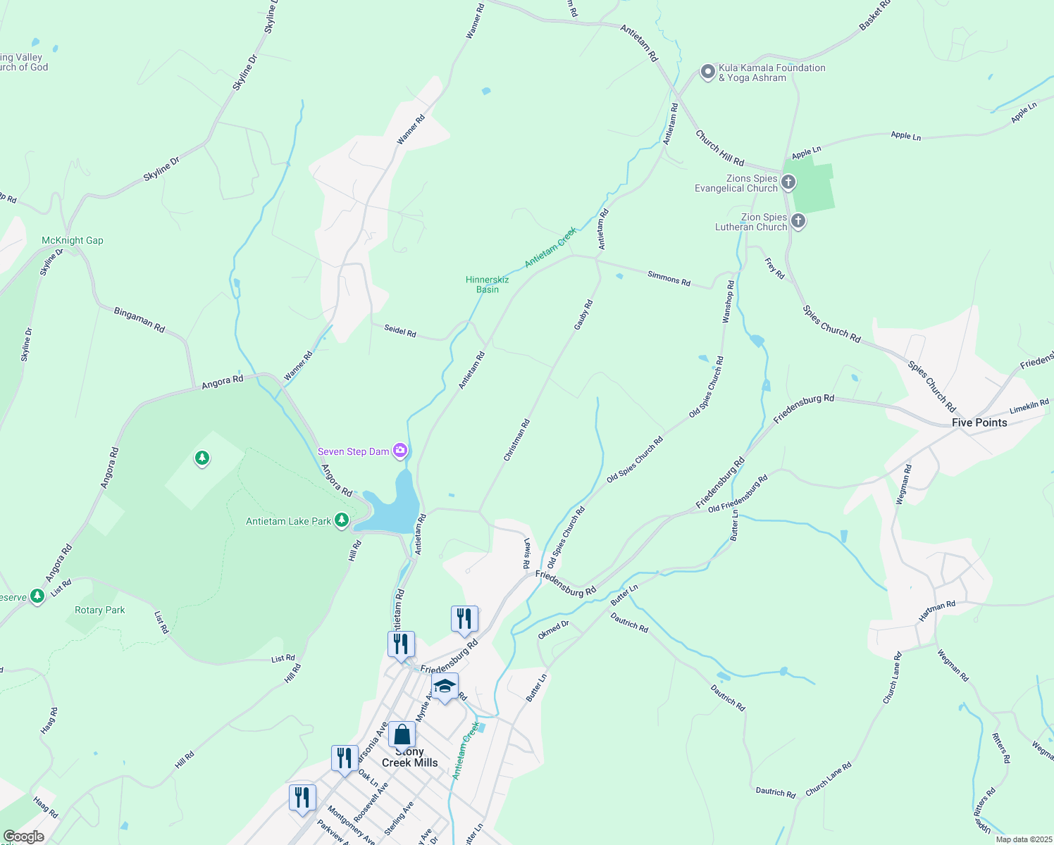 map of restaurants, bars, coffee shops, grocery stores, and more near 22 Christman Road in Reading
