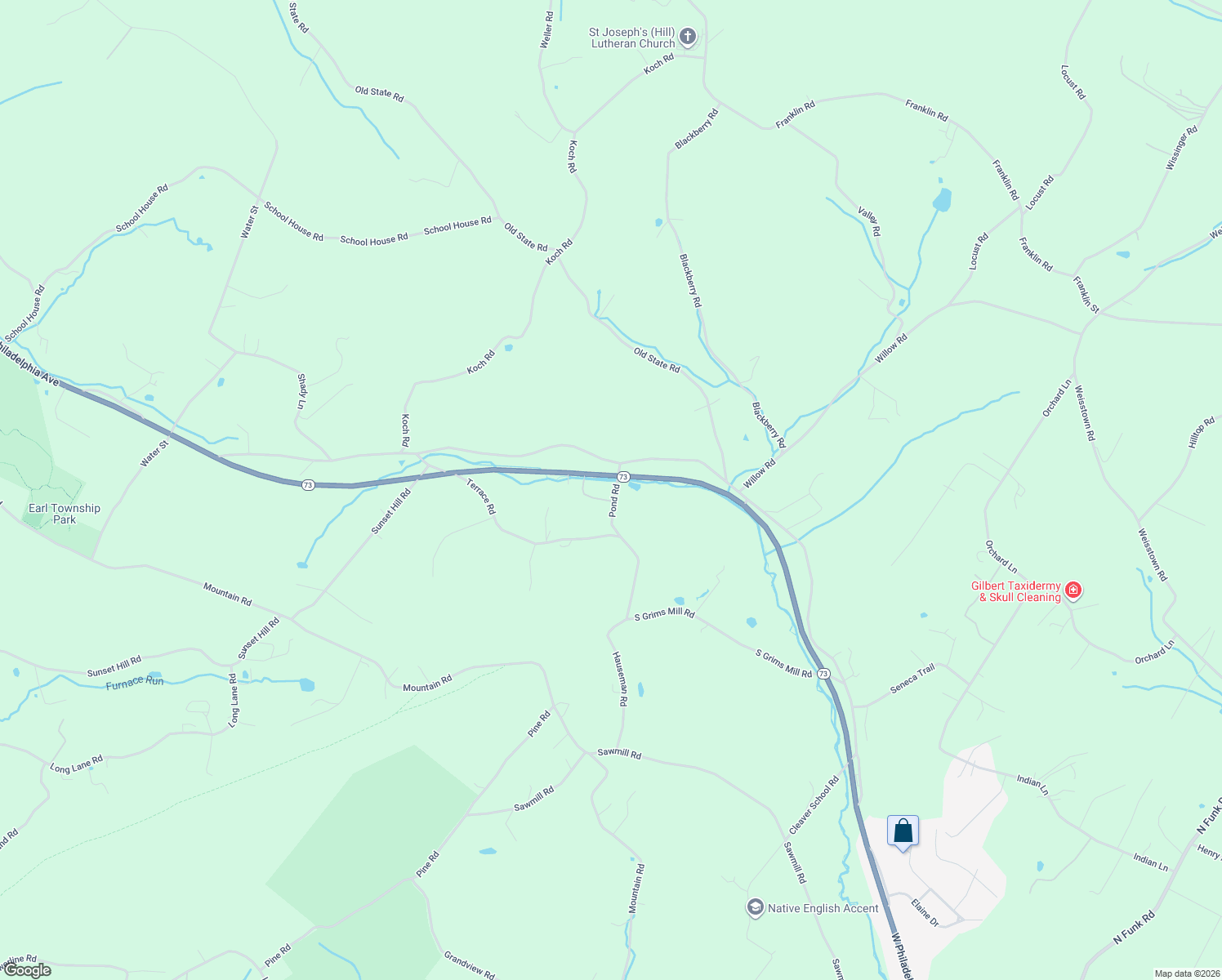 map of restaurants, bars, coffee shops, grocery stores, and more near 24 Pond Road in Boyertown