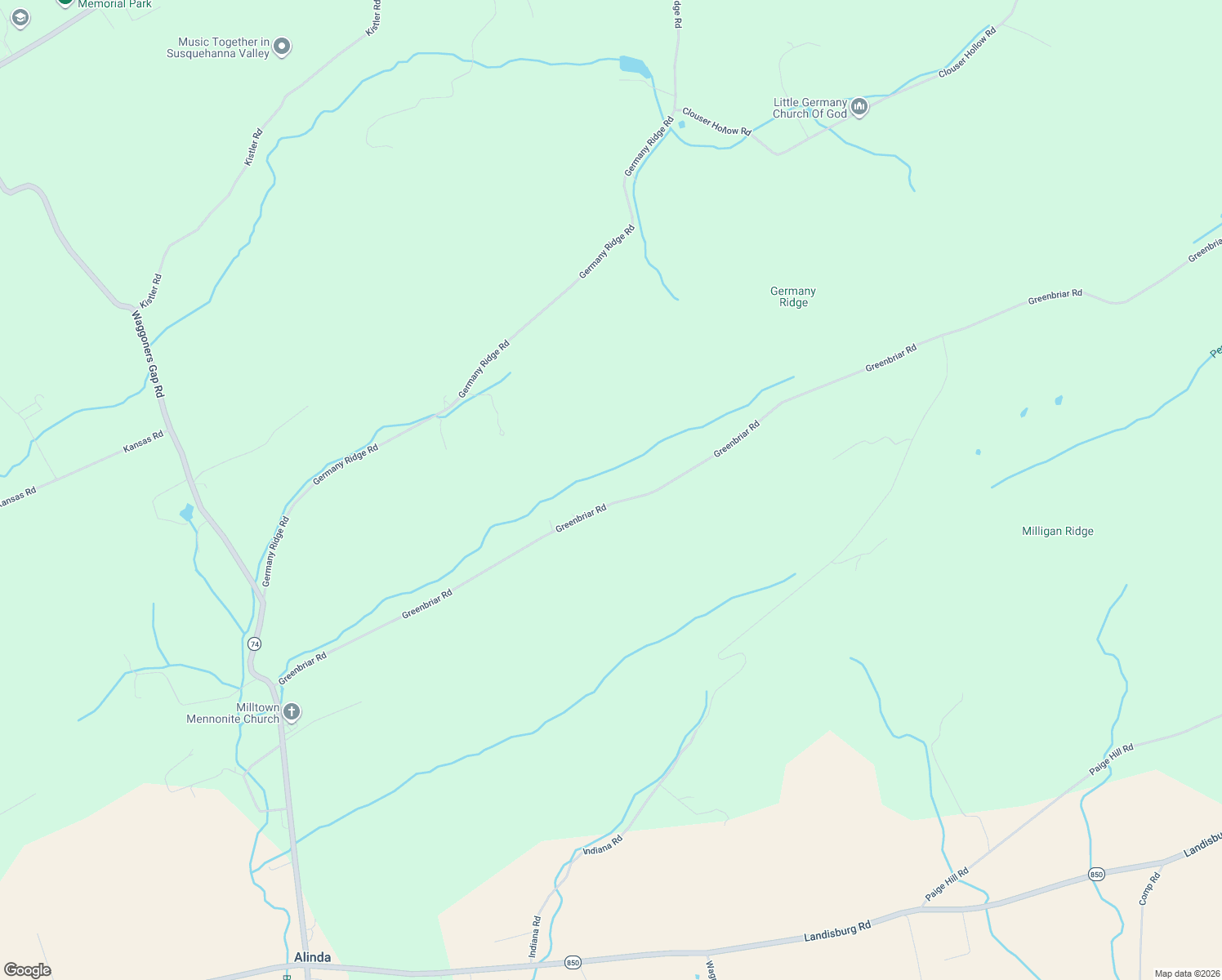 map of restaurants, bars, coffee shops, grocery stores, and more near 314 Greenbriar Road in Elliottsburg