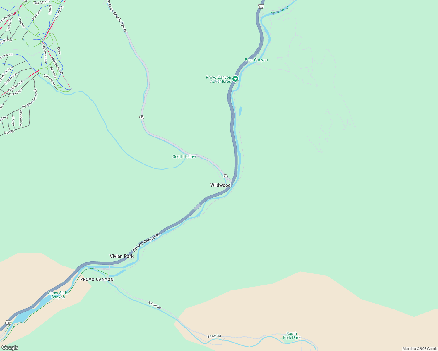map of restaurants, bars, coffee shops, grocery stores, and more near 4351 East Provo Canyon Road in Provo