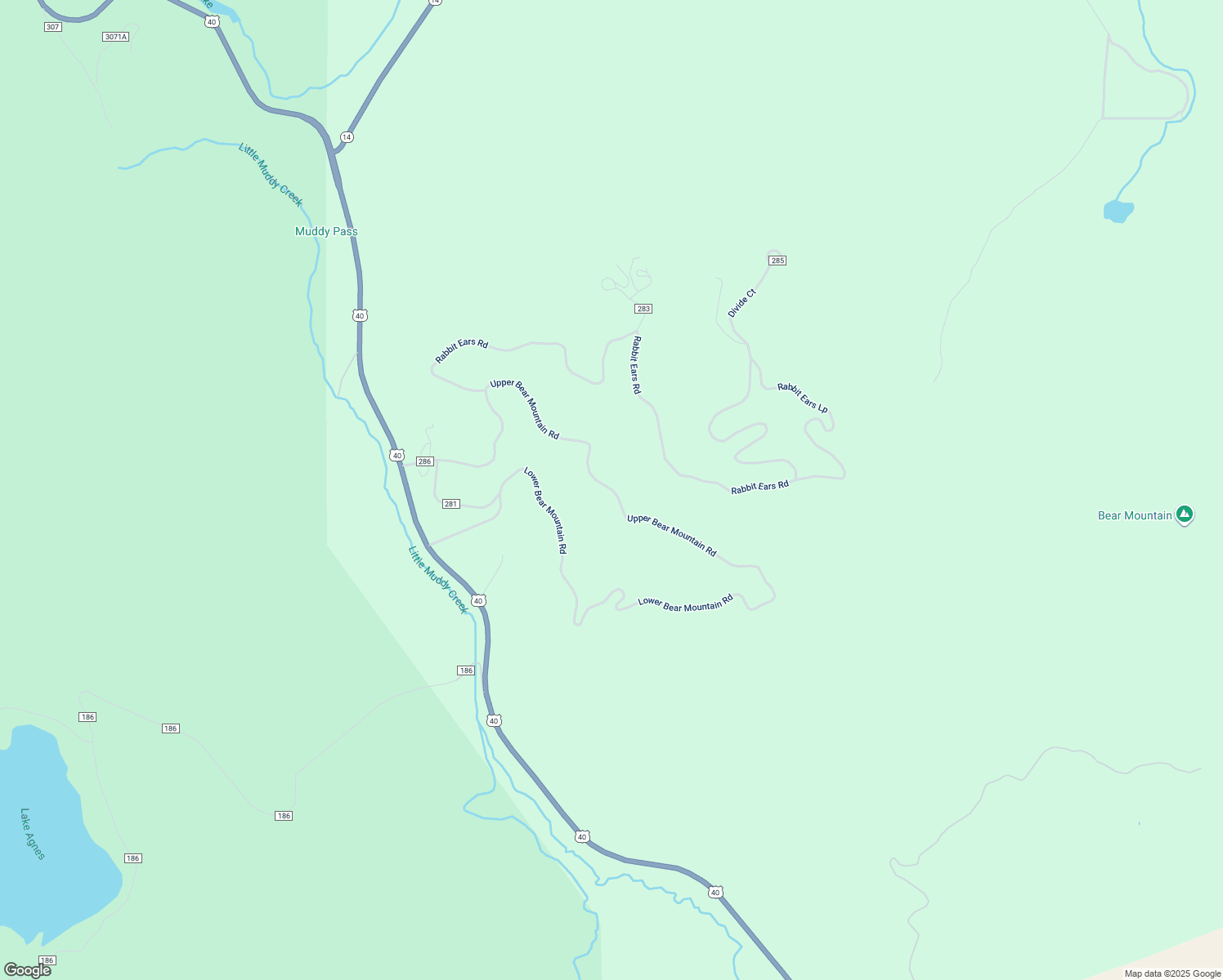 map of restaurants, bars, coffee shops, grocery stores, and more near County Road 286 in Grand County