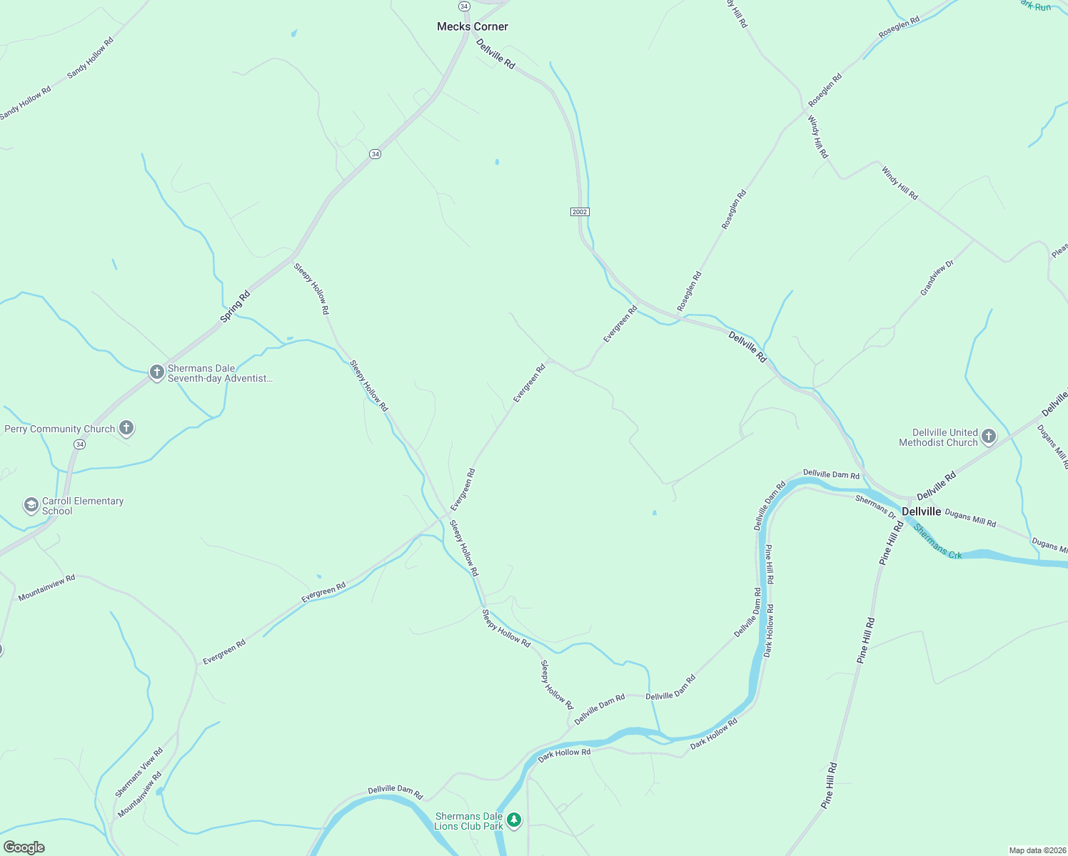 map of restaurants, bars, coffee shops, grocery stores, and more near 447 Evergreen Road in New Bloomfield