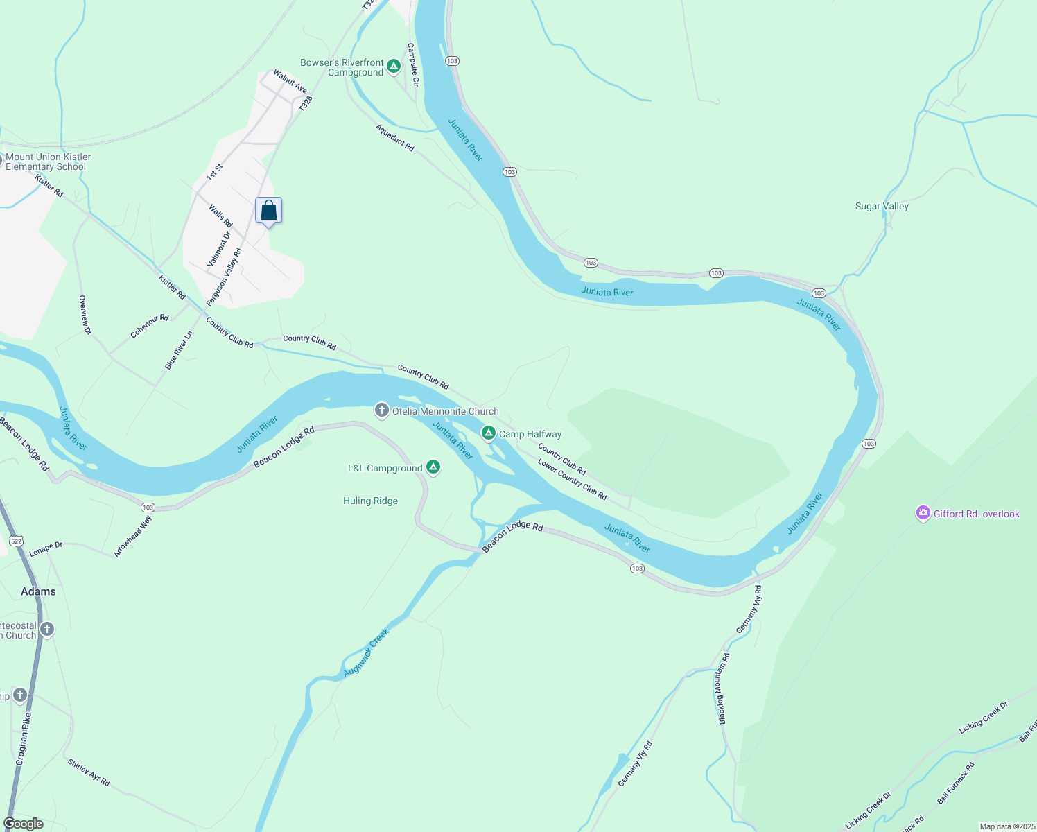map of restaurants, bars, coffee shops, grocery stores, and more near 18 Trellis Drive in Mount Union