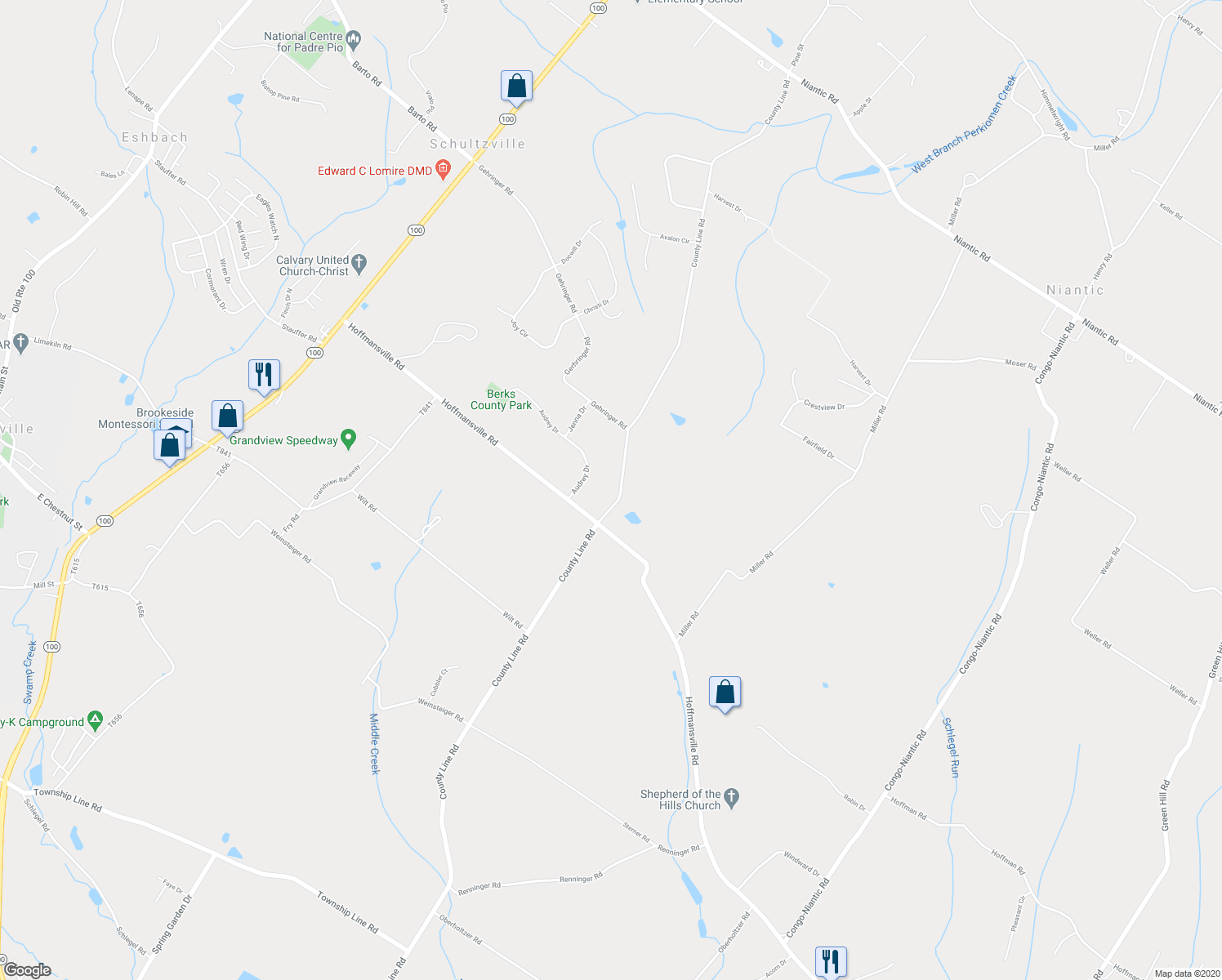 map of restaurants, bars, coffee shops, grocery stores, and more near 1781 County Line Road in Barto