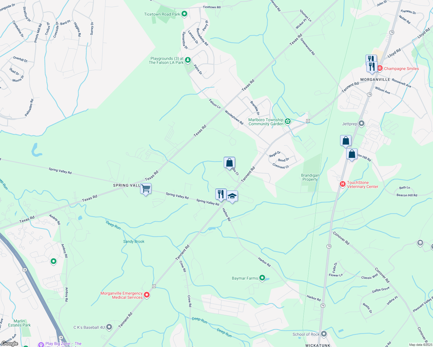 map of restaurants, bars, coffee shops, grocery stores, and more near 32 Ellis Ct in Marlboro