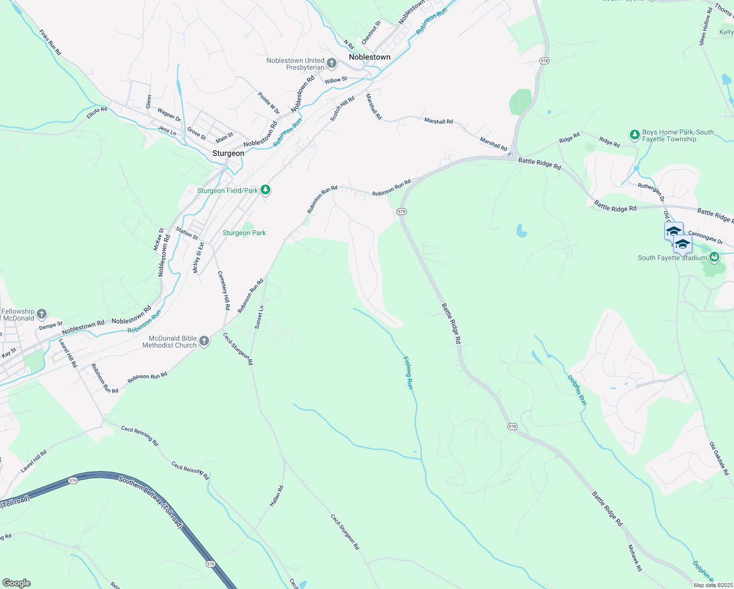 map of restaurants, bars, coffee shops, grocery stores, and more near 1345 Sandstone Drive in McDonald