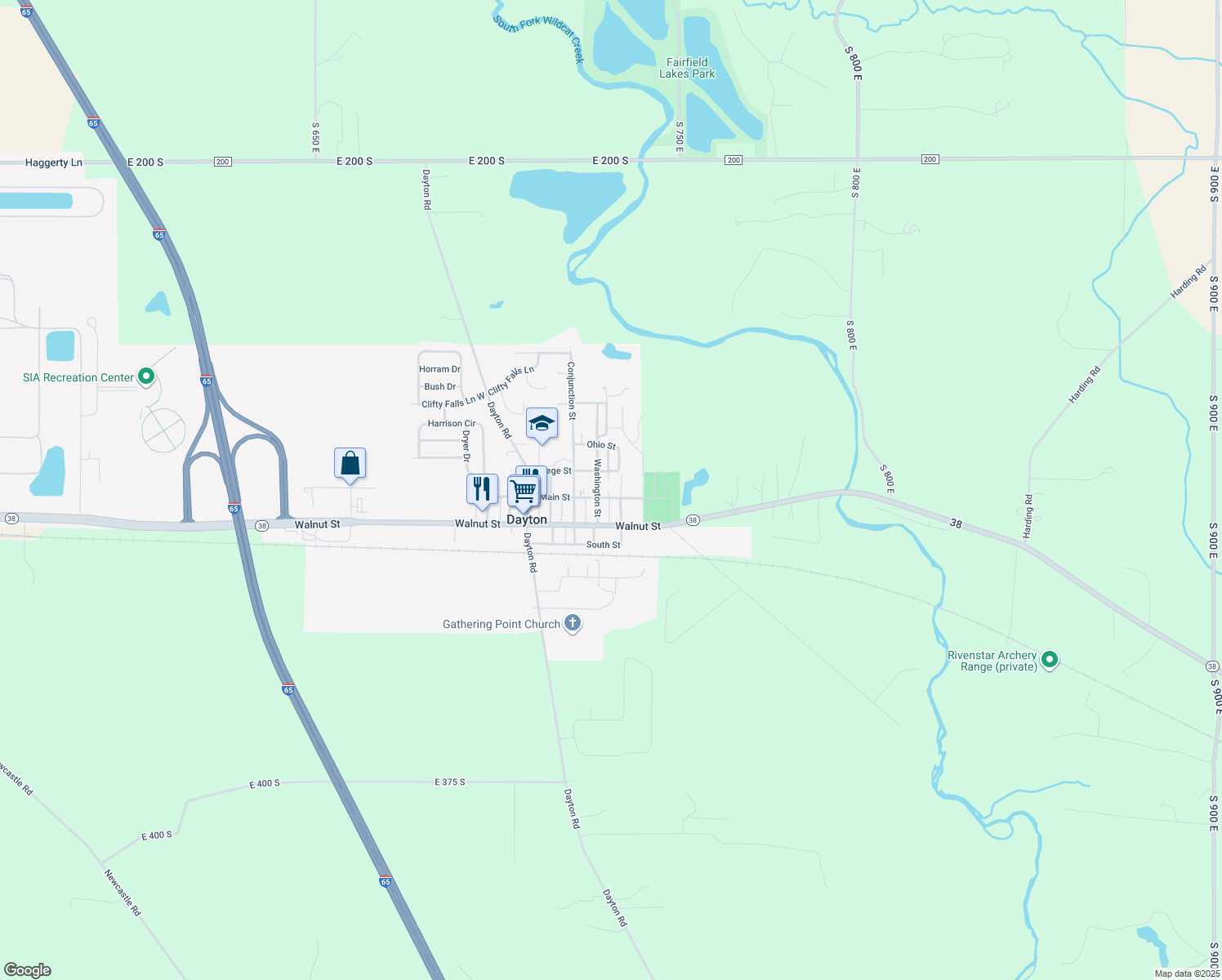 map of restaurants, bars, coffee shops, grocery stores, and more near 754 Main Street in Dayton
