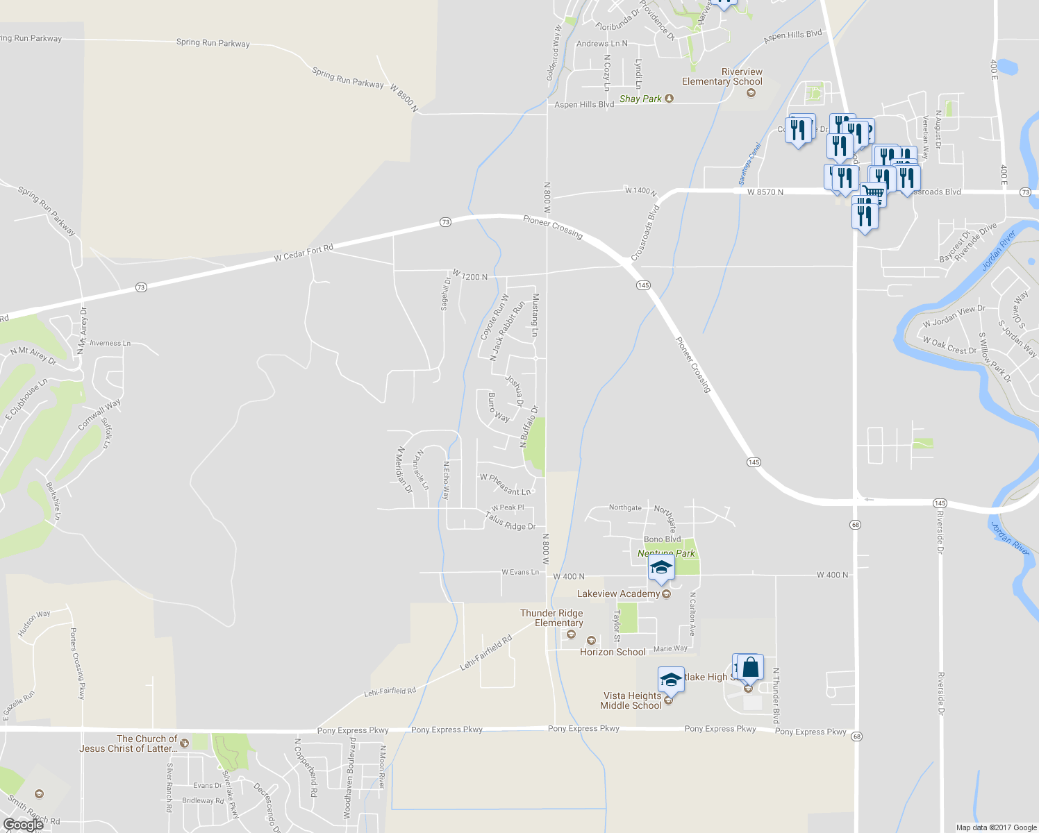 map of restaurants, bars, coffee shops, grocery stores, and more near 822 Joshua Drive in Saratoga Springs