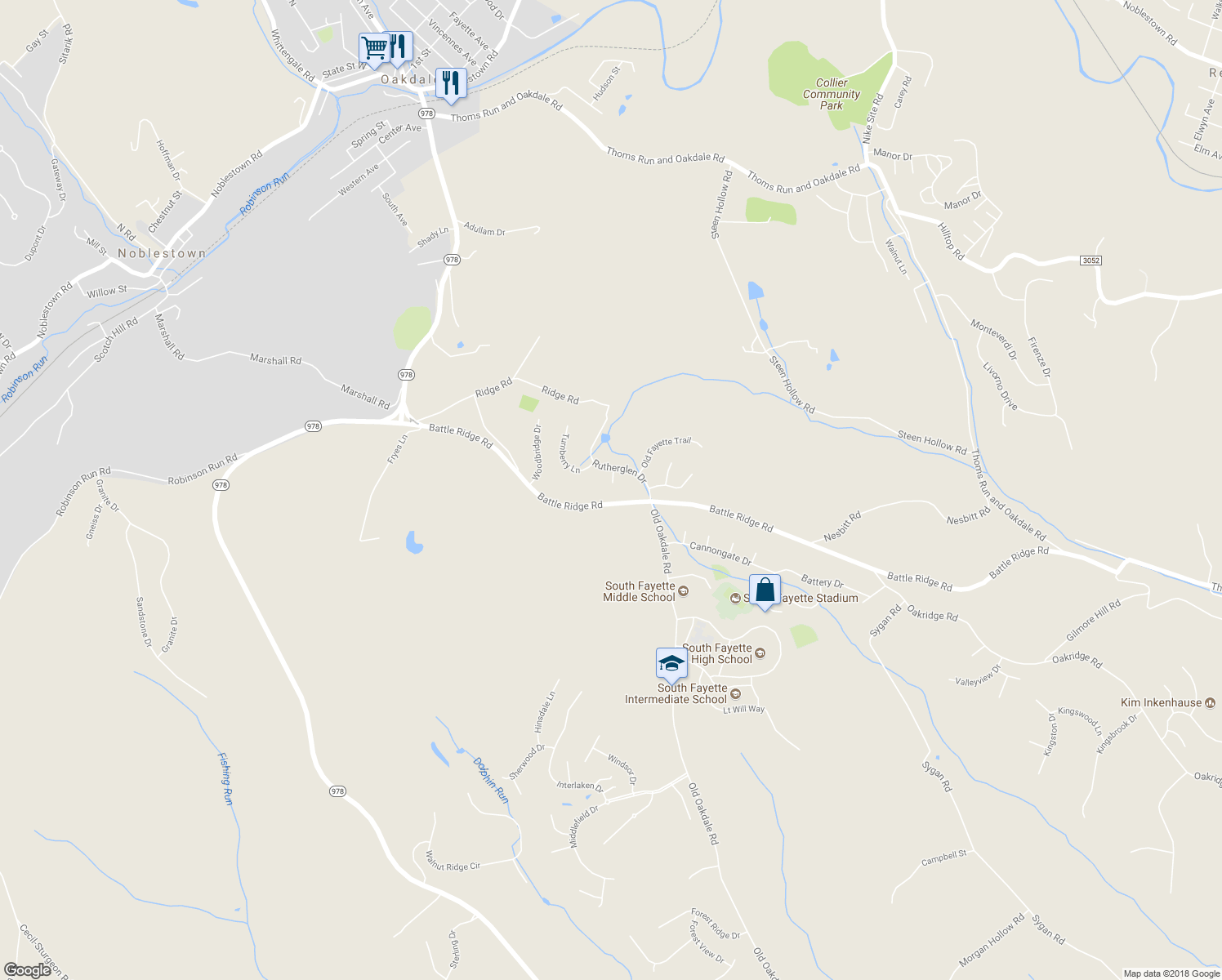 map of restaurants, bars, coffee shops, grocery stores, and more near 112 Crab Orchard Court in Oakdale