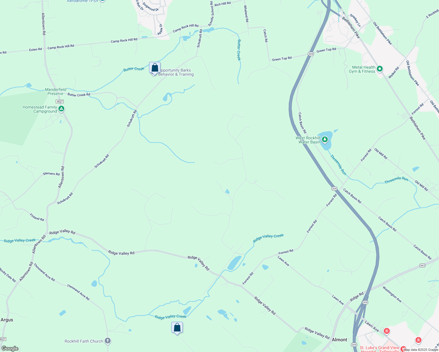 map of restaurants, bars, coffee shops, grocery stores, and more near 333 Tower Road in Sellersville