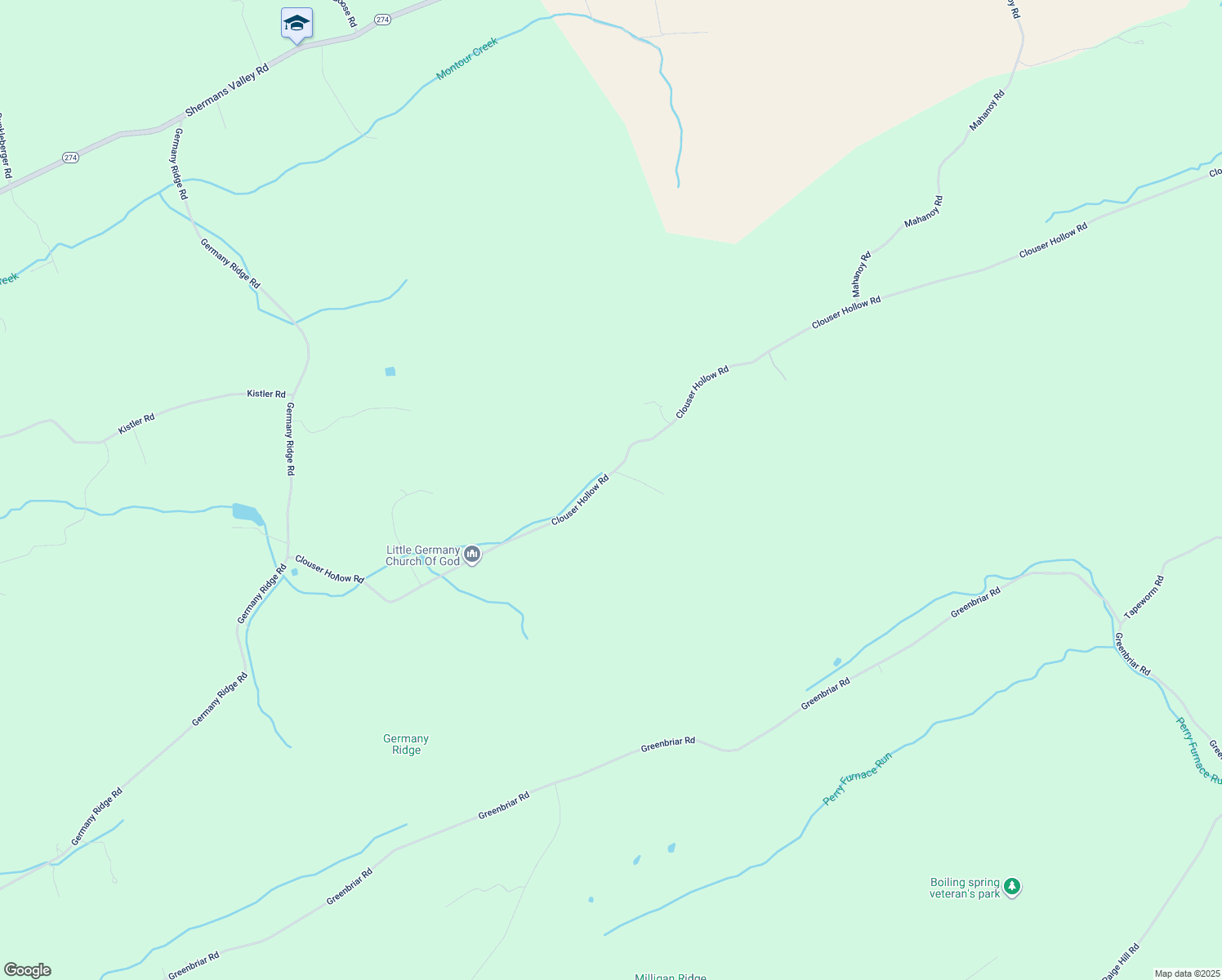 map of restaurants, bars, coffee shops, grocery stores, and more near 15 Ridge Lane in Elliottsburg