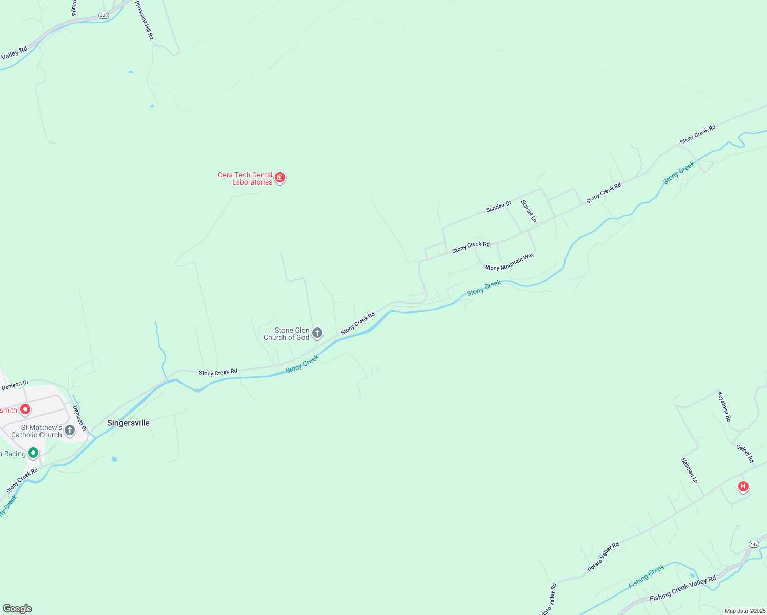 map of restaurants, bars, coffee shops, grocery stores, and more near 1840 Stony Creek Road in Dauphin